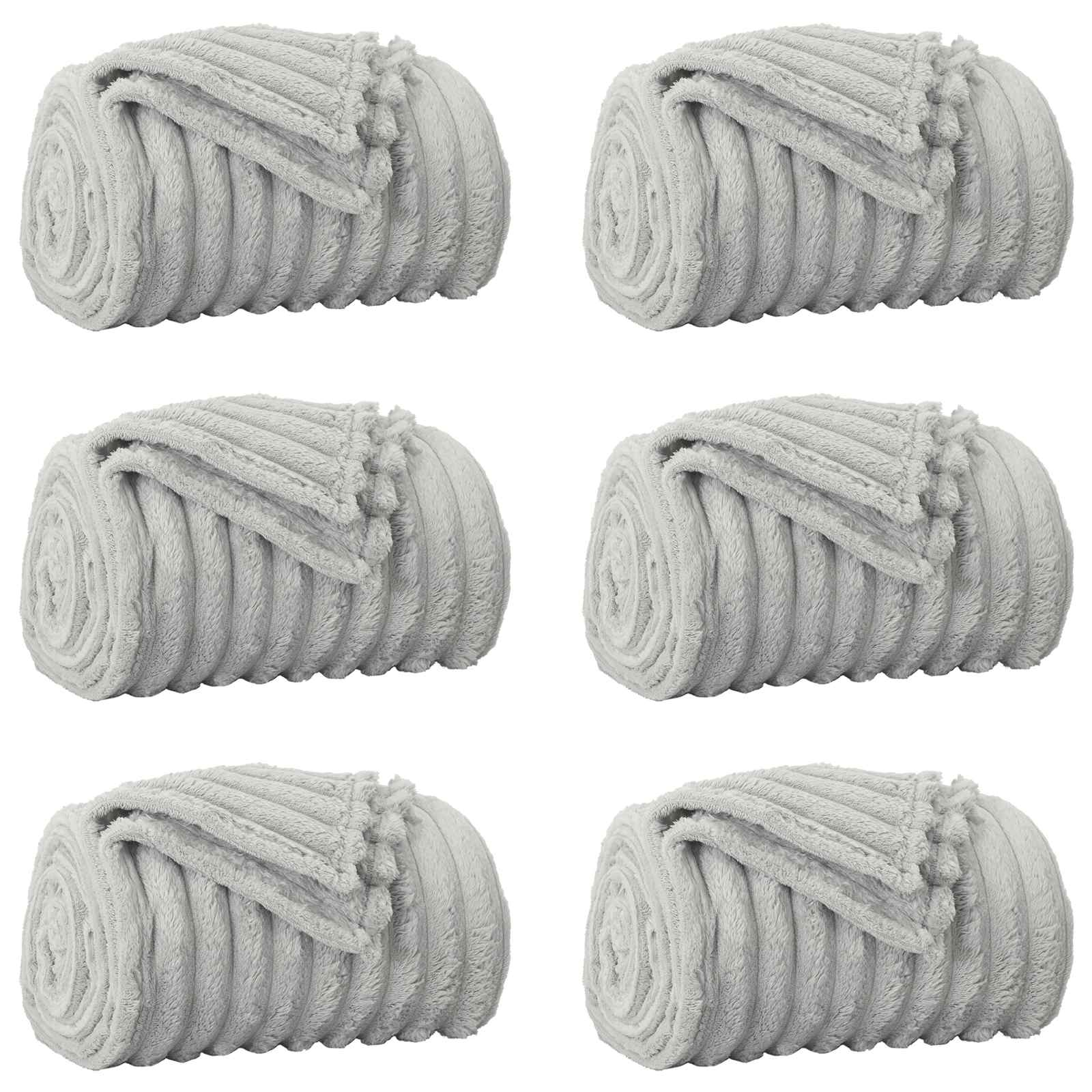 Ριχτάρια 6 pcs Γκρι 200 x 150 cm Μαλλί