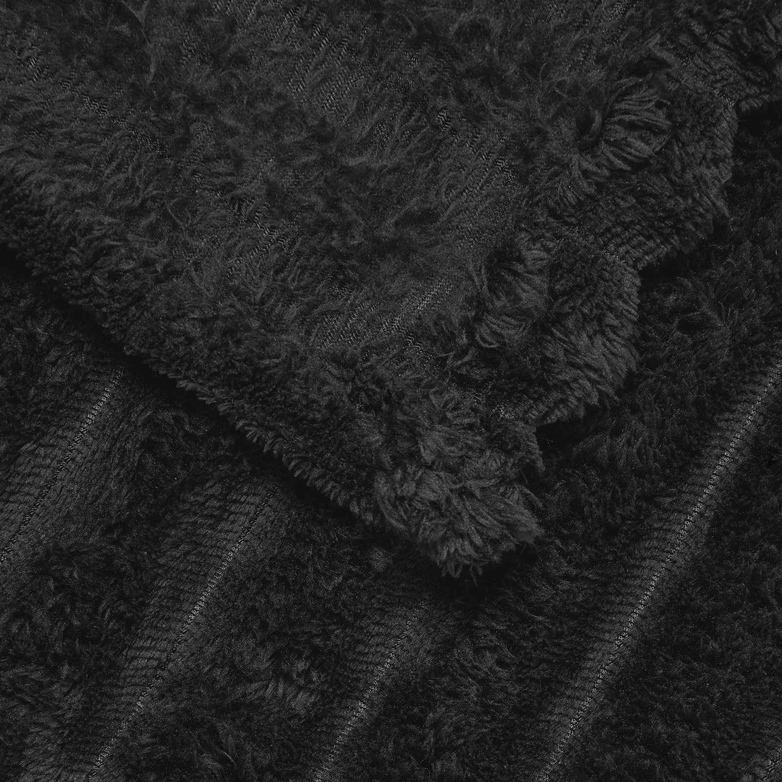 Ριχτάρια 6 pcs Μαύρο 240 x 220 cm Μαλλί