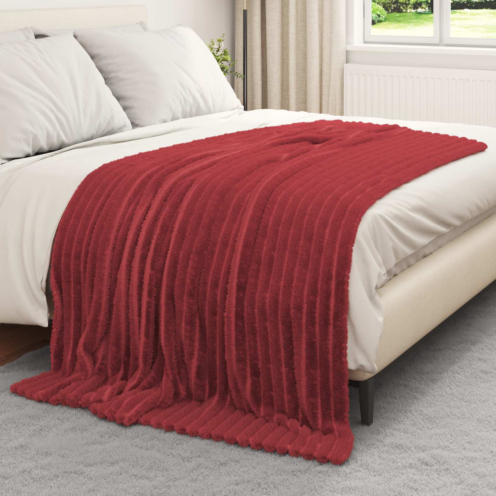 Ριχτάρια 6 pcs Βεραμάν Κόκκινο 200 x 150 cm Μαλλί