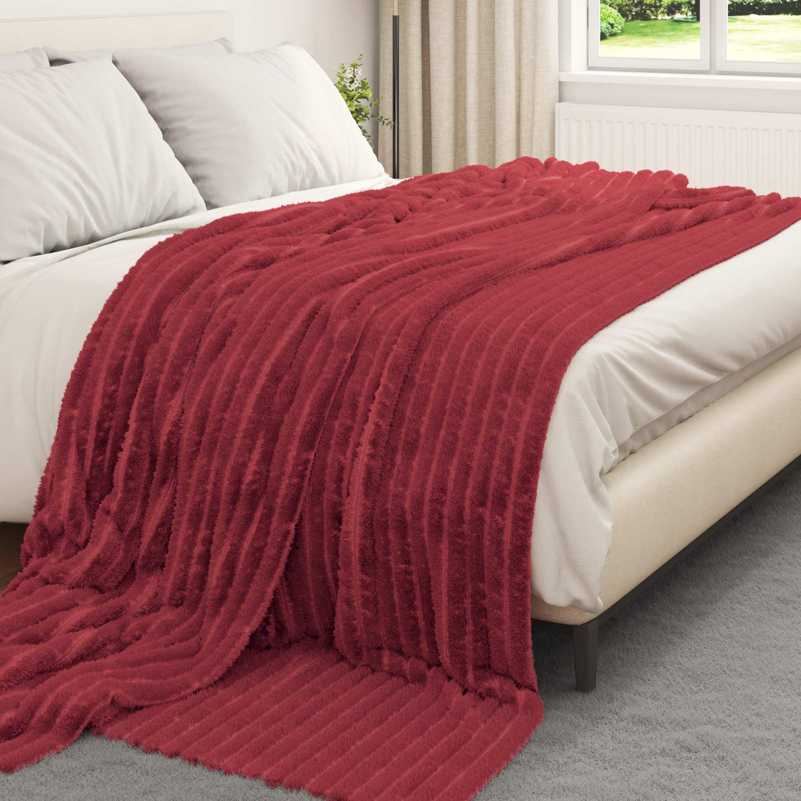 Ριχτάρια 6 pcs Βεραμάν Κόκκινο 270 x 240 cm Μαλλί