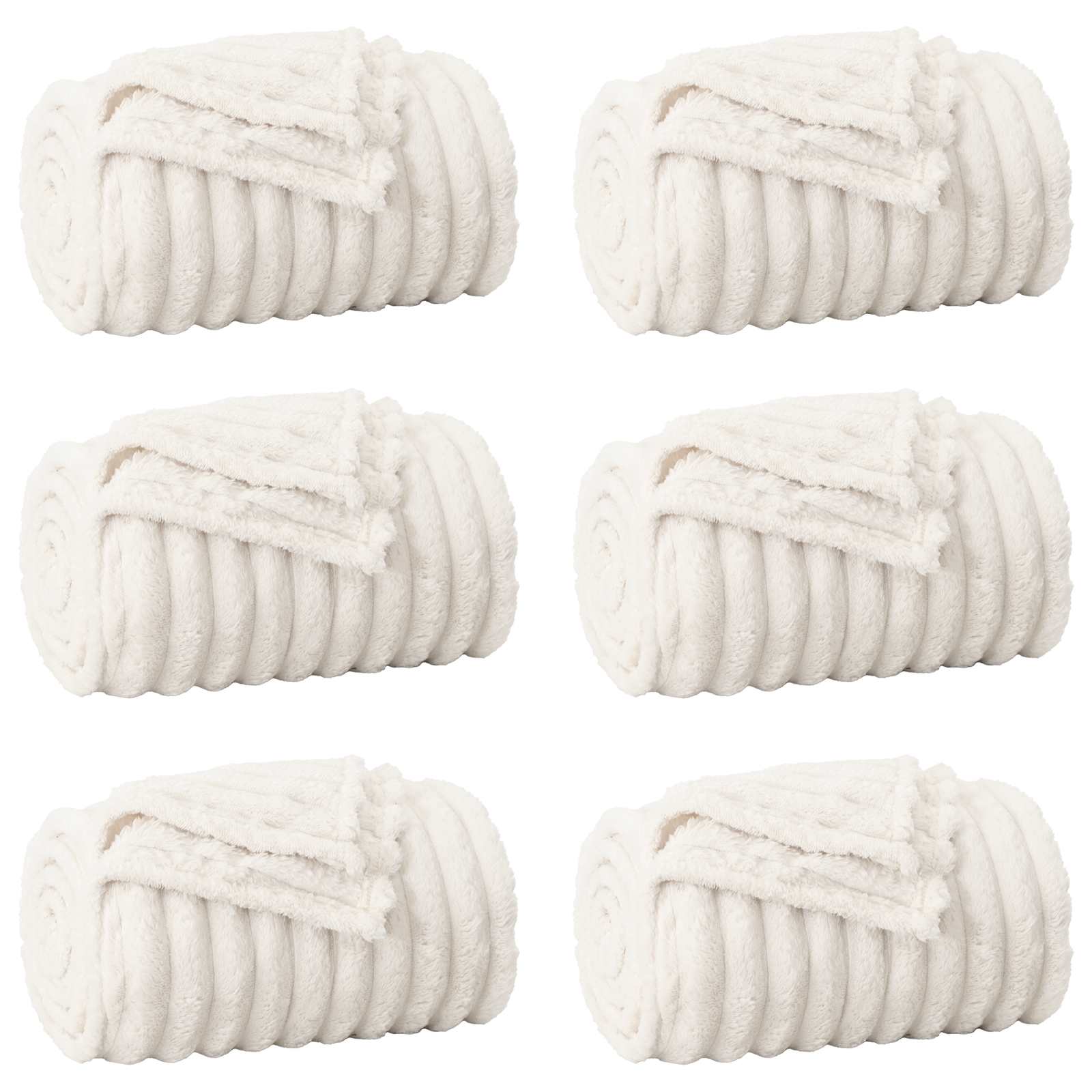 Ριχτάρια 6 pcs Κρεμ 150 x 130 εκ Μαλλί