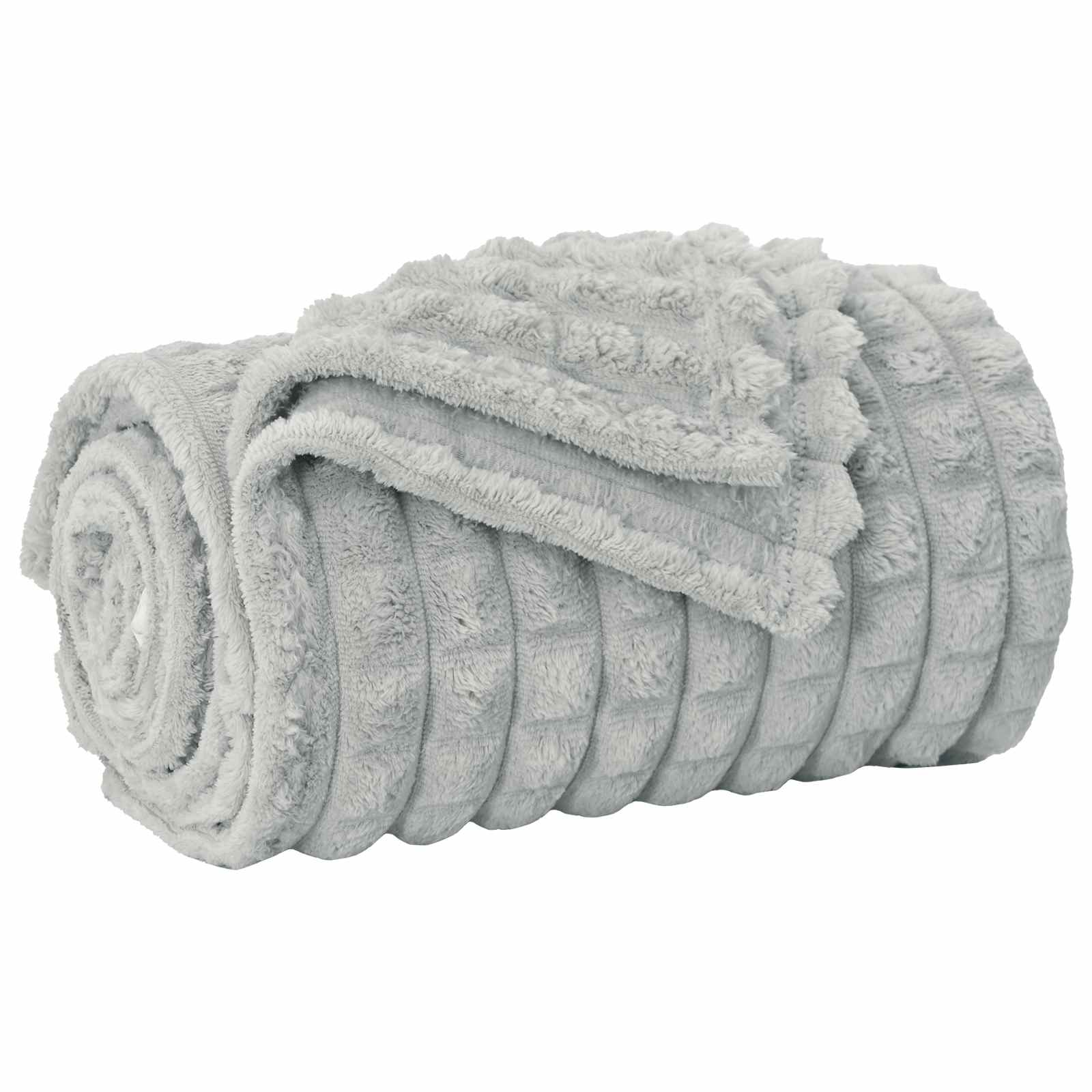 Κουβέρτα Γκρι 150 x 130 εκ Μαλλί