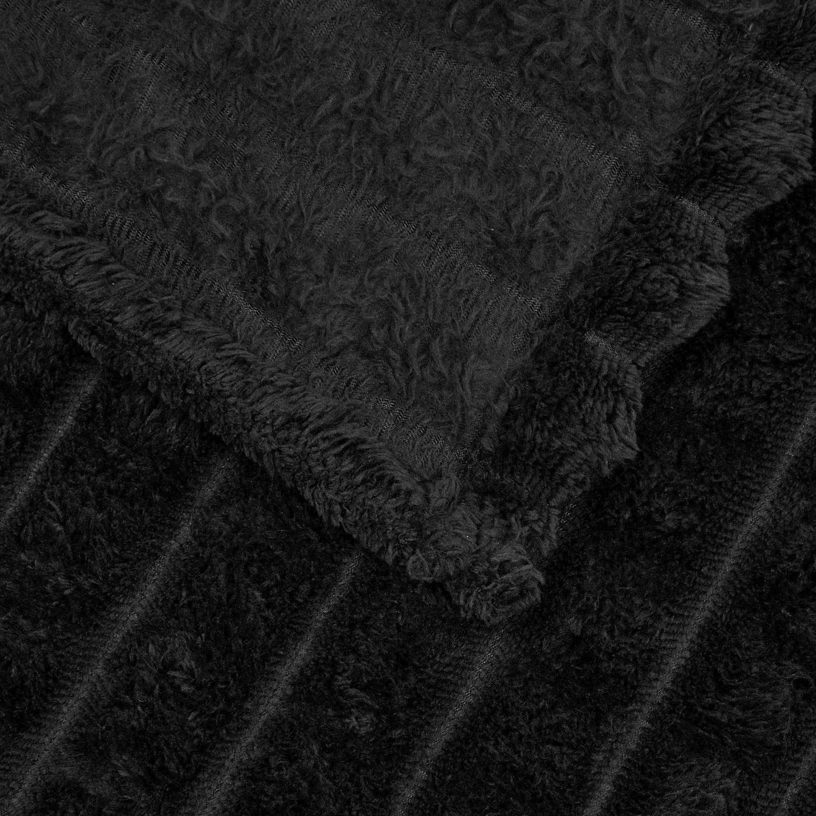 Κουβέρτα Μαύρο 240 x 220 cm Μαλλί - Pakobazaar