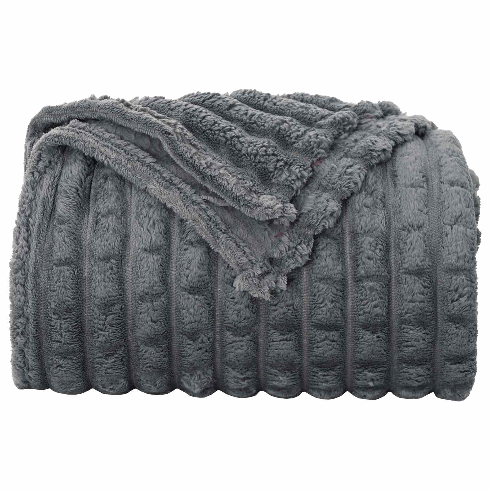 Ριχτάρια 6 pcs Σκούρο Γκρι 240 x 220 cm Μαλλί