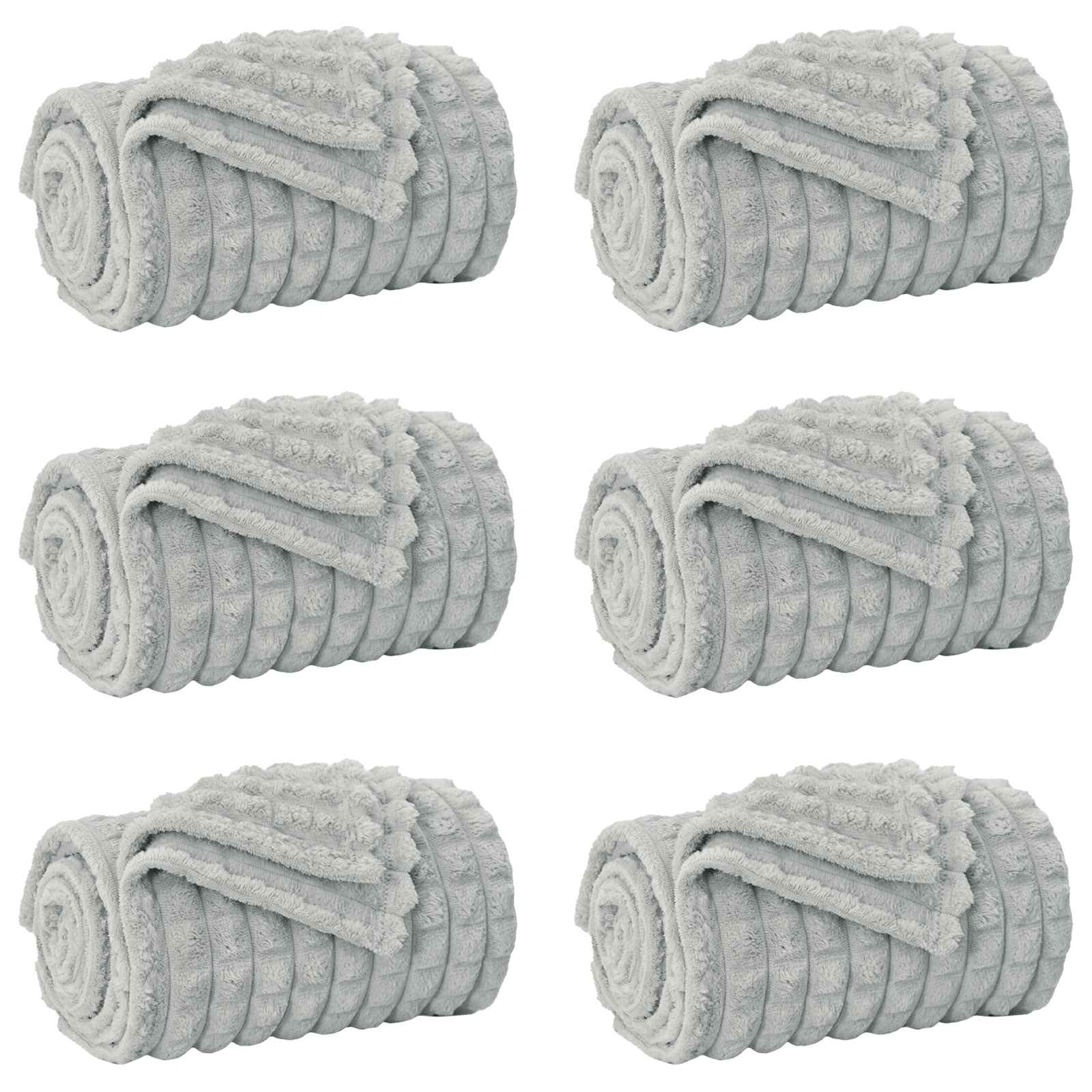 Ριχτάρια 6 pcs Γκρι 200 x 150 cm Μαλλί