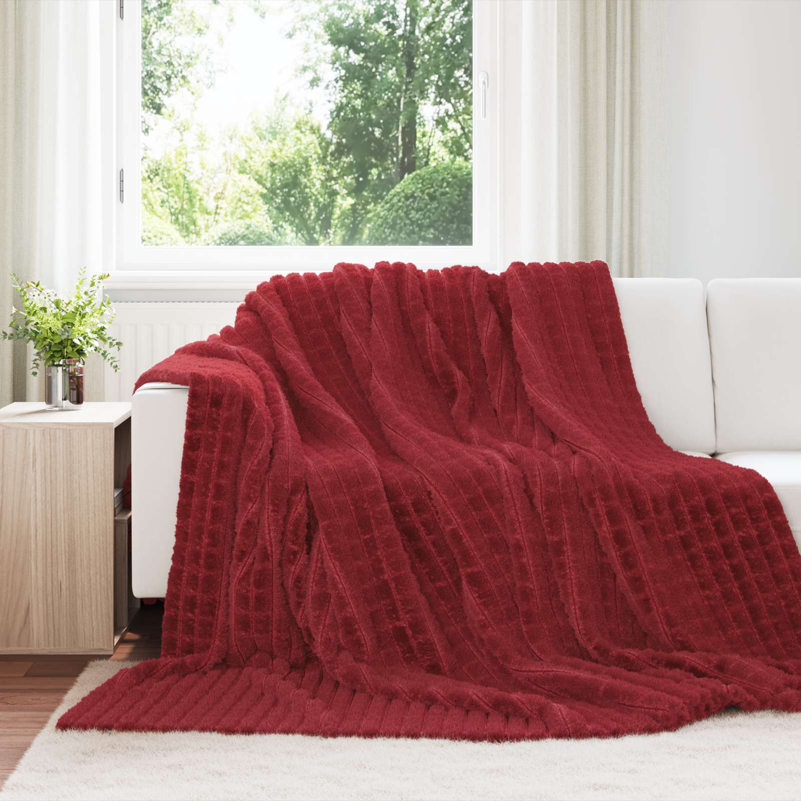 Ριχτάρια 6 pcs Βεραμάν Κόκκινο 240 x 220 cm Μαλλί