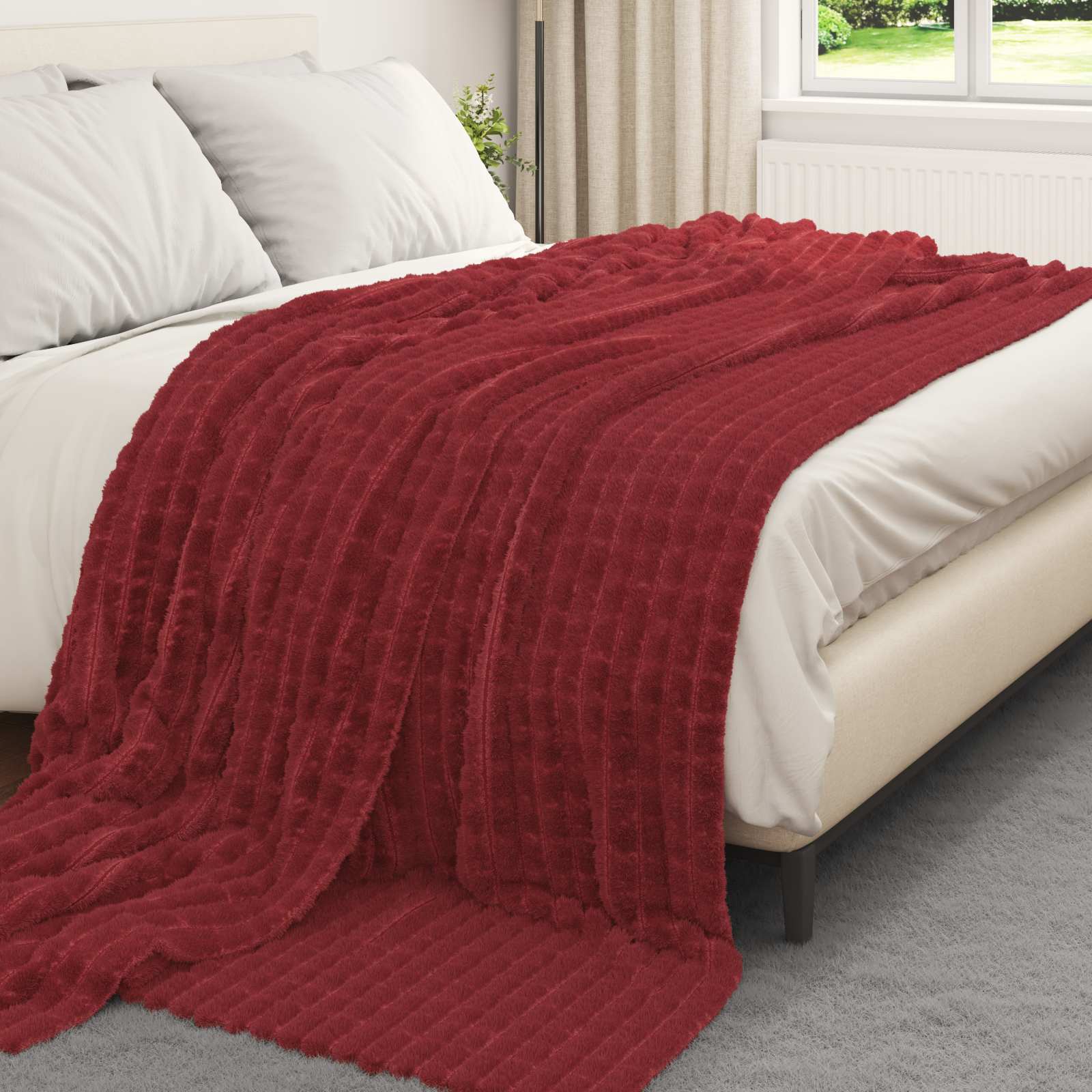Ριχτάρια 6 pcs Βεραμάν Κόκκινο 240 x 220 cm Μαλλί