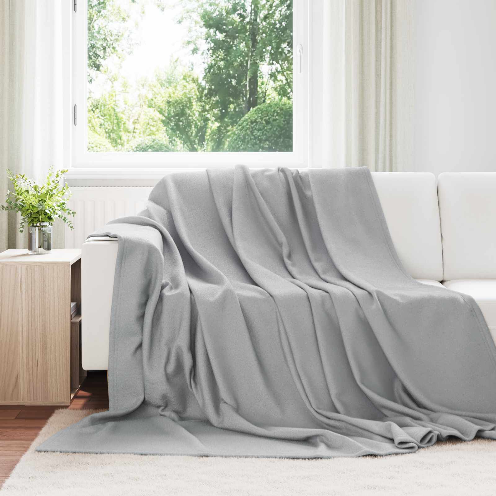 Κουβέρτα Γκρι 270 x 240 cm Μαλλί