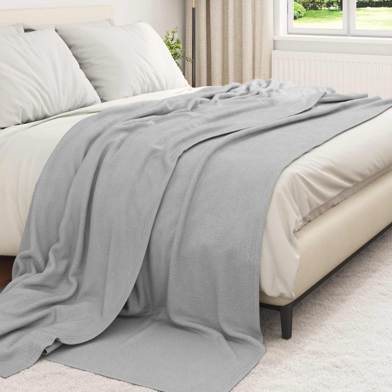 Κουβέρτα Γκρι 270 x 240 cm Μαλλί