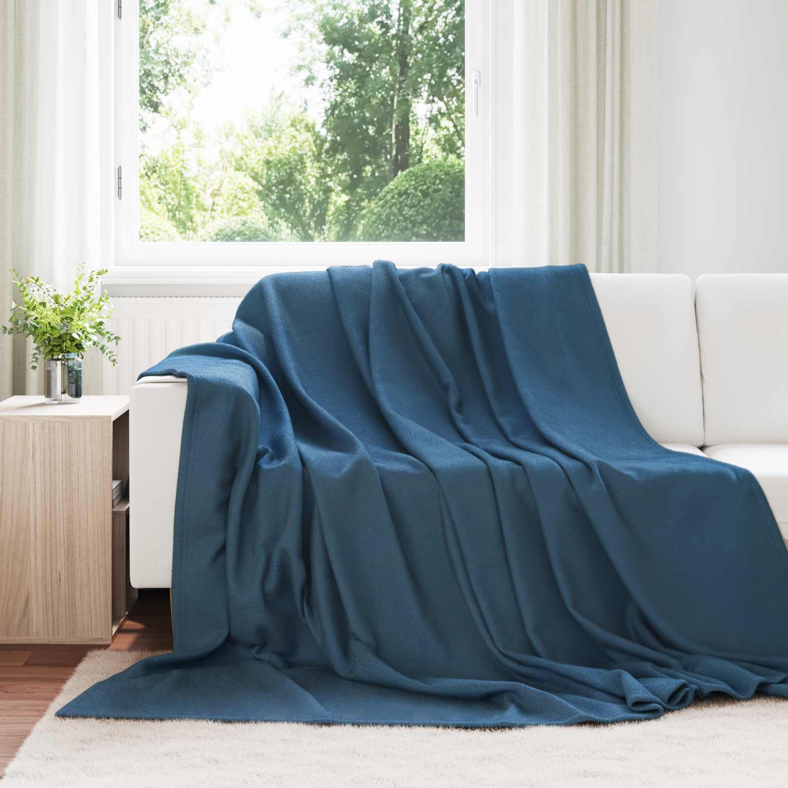 Κουβέρτα Σκούρο μπλε 240 x 220 cm Μαλλί