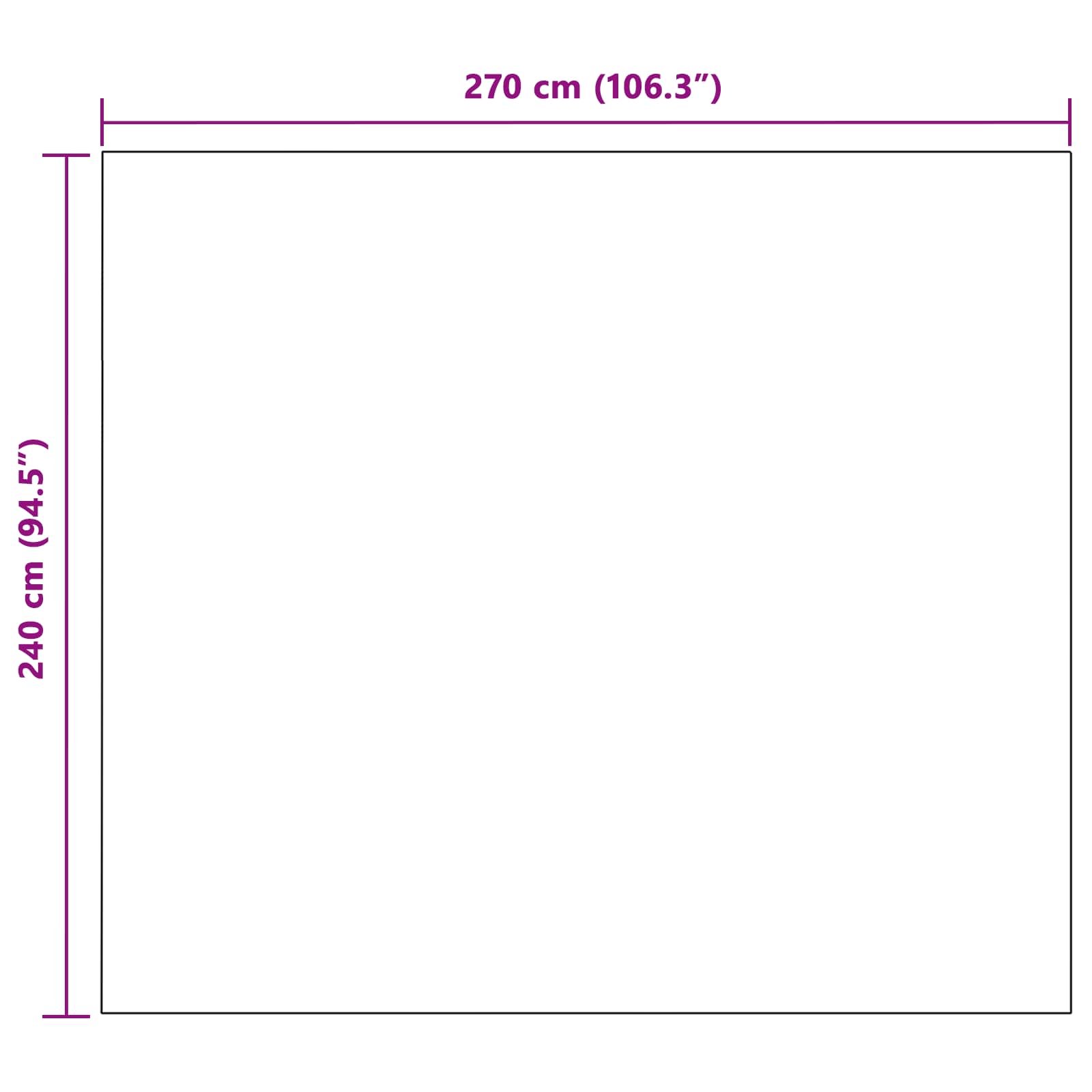 Ριχτάρι Μαύρο 270 x 240 cm 0.86 kg Μαλλί