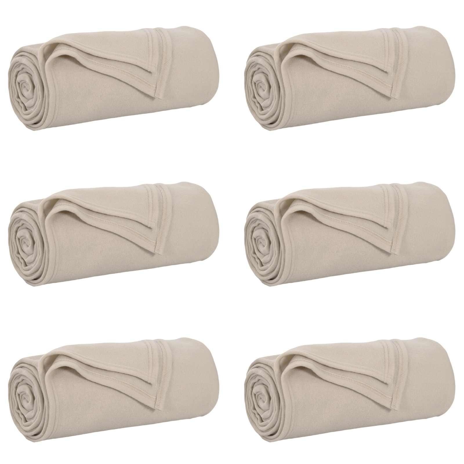 Ριχτάρια 6 pcs Μπεζ 240 x 220 cm Μαλλί