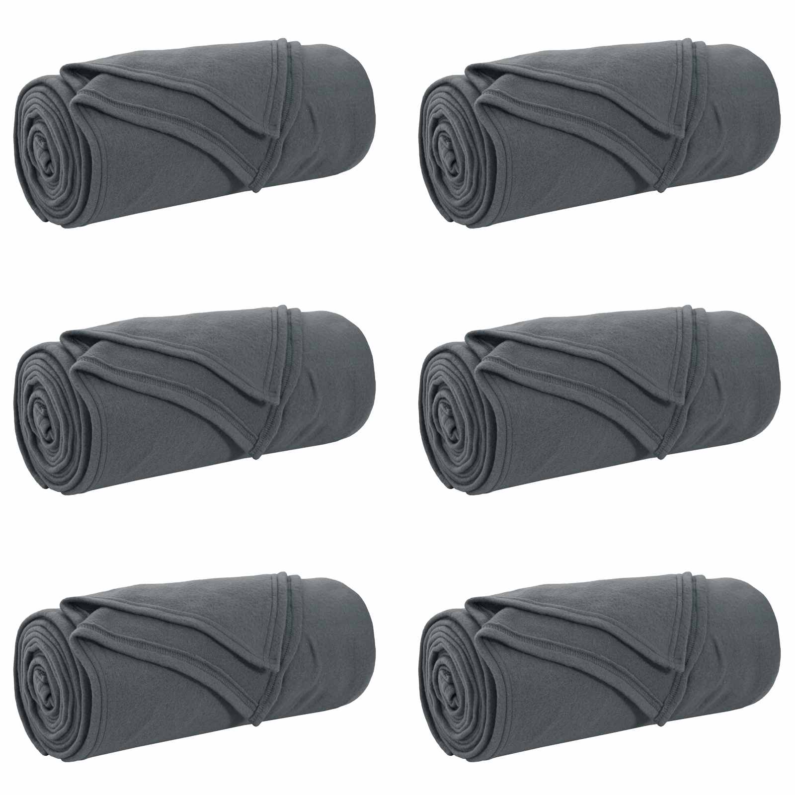 Ριχτάρια 6 pcs Σκούρο Γκρι 240 x 220 cm Μαλλί