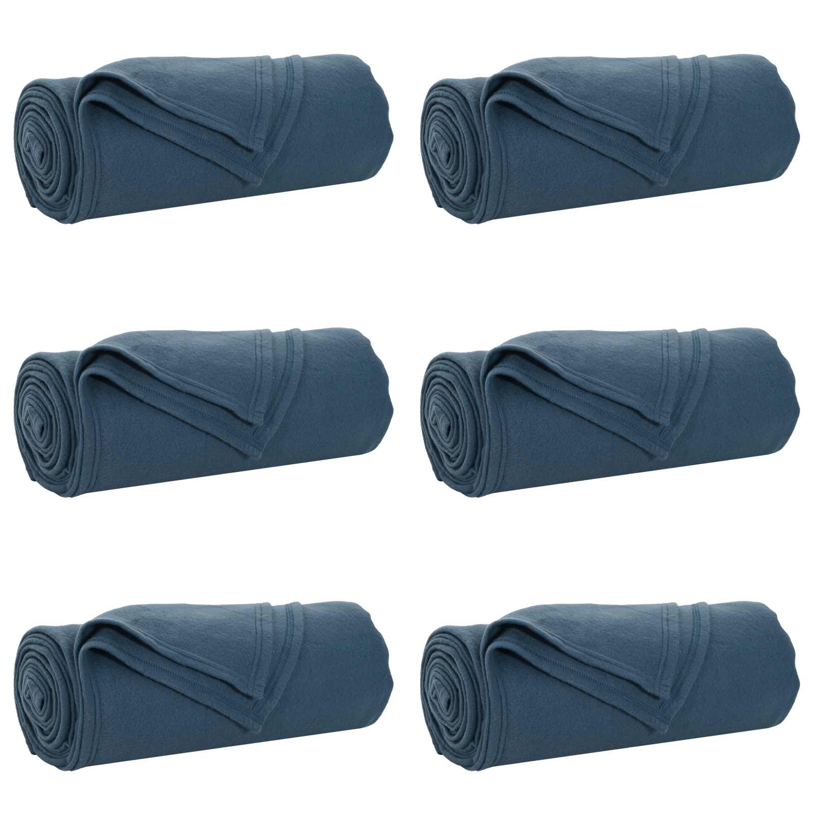 Ριχτάρια 6 pcs Σκούρο μπλε 170 x 130 εκ. Μαλλί