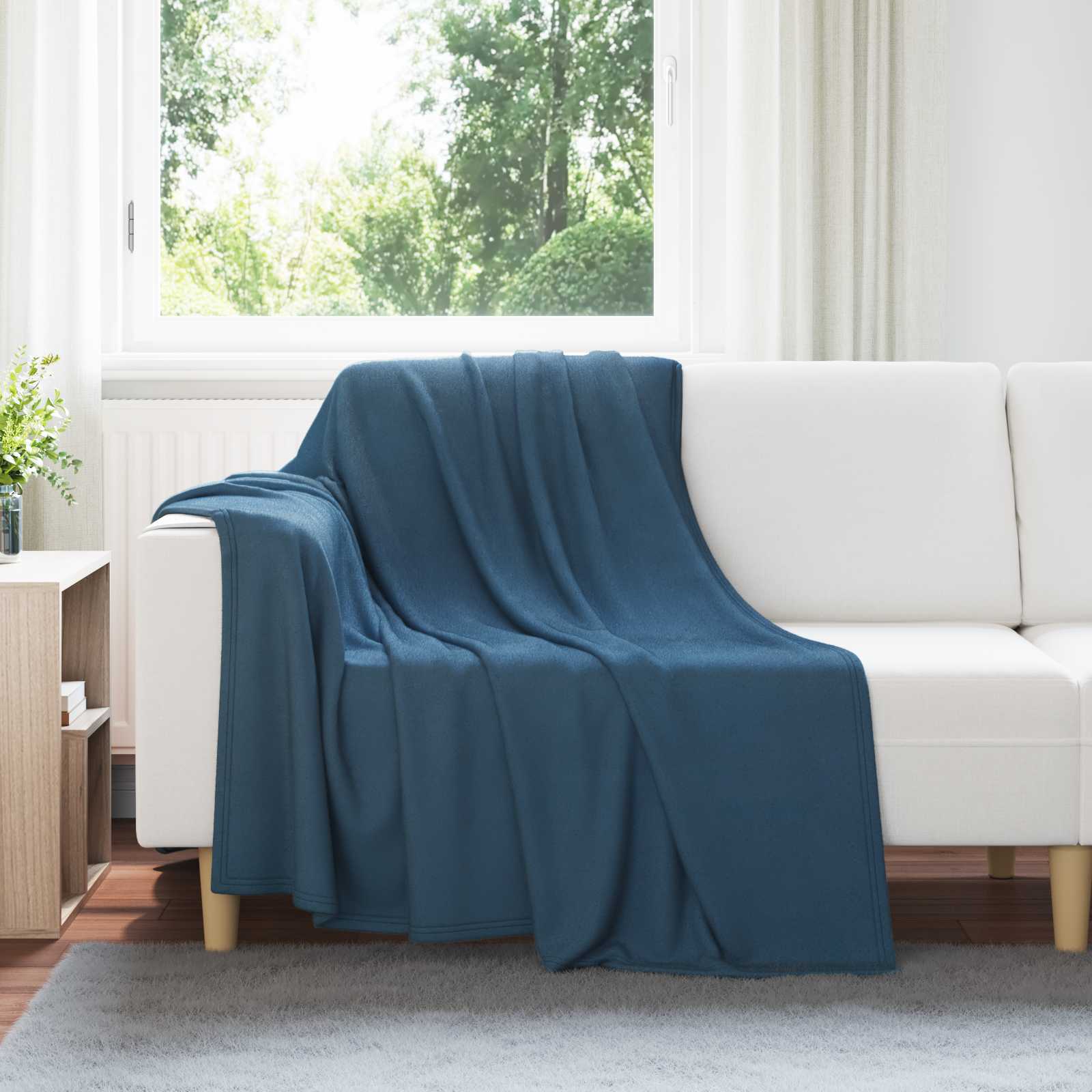 Ριχτάρια 6 pcs Σκούρο μπλε 200 x 150 cm Μαλλί