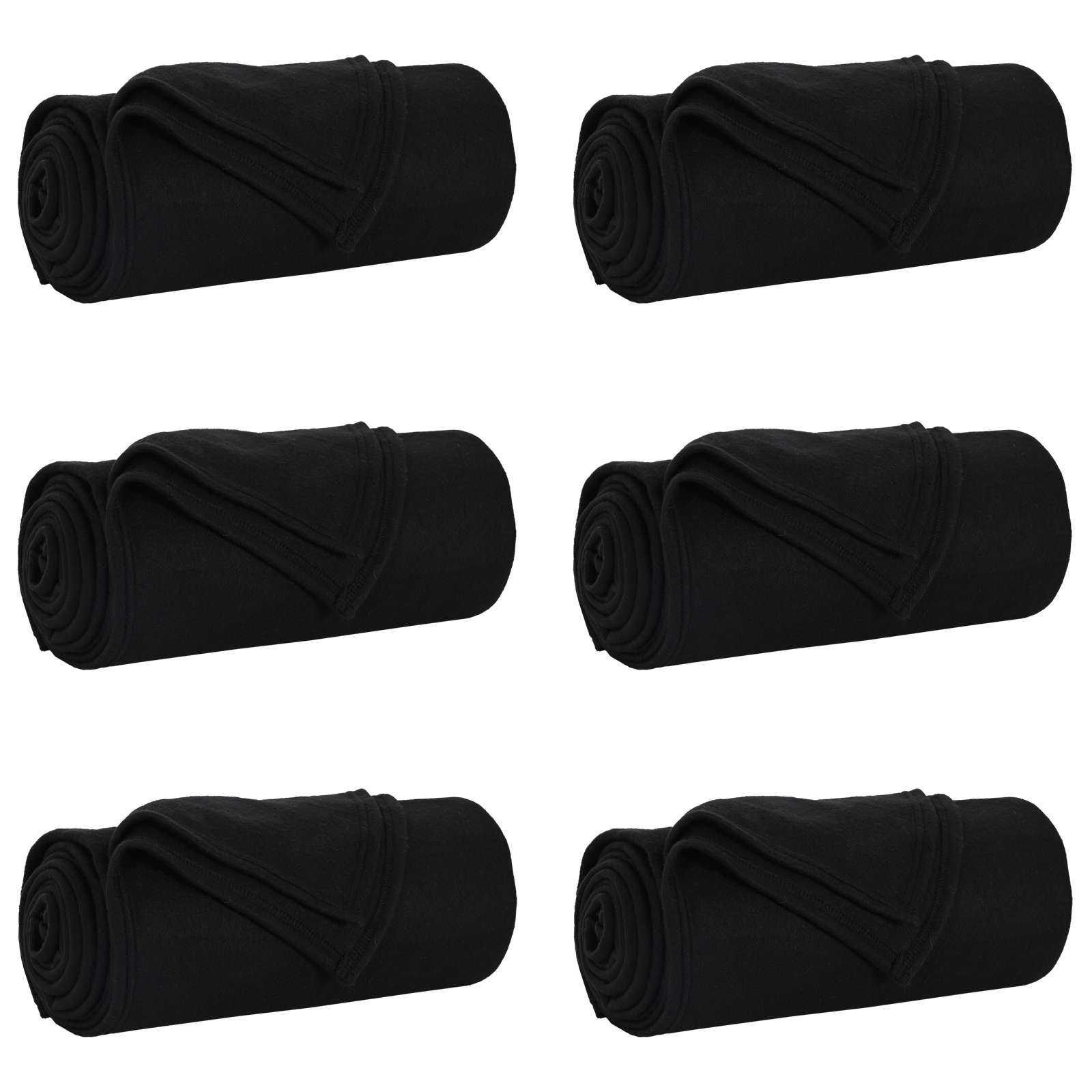 Ριχτάρια 6 pcs Μαύρο 170 x 130 εκ. Μαλλί