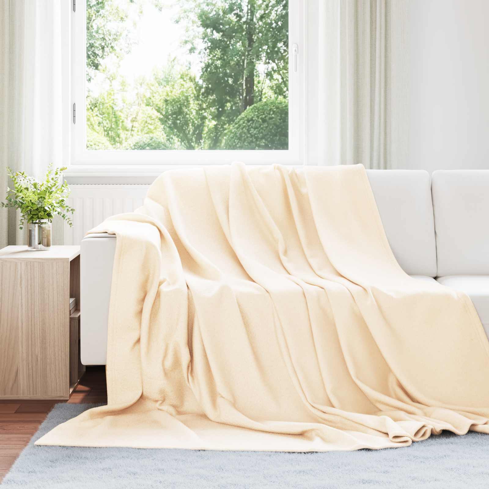 Ριχτάρια 6 pcs Κρεμ 270 x 240 cm Μαλλί
