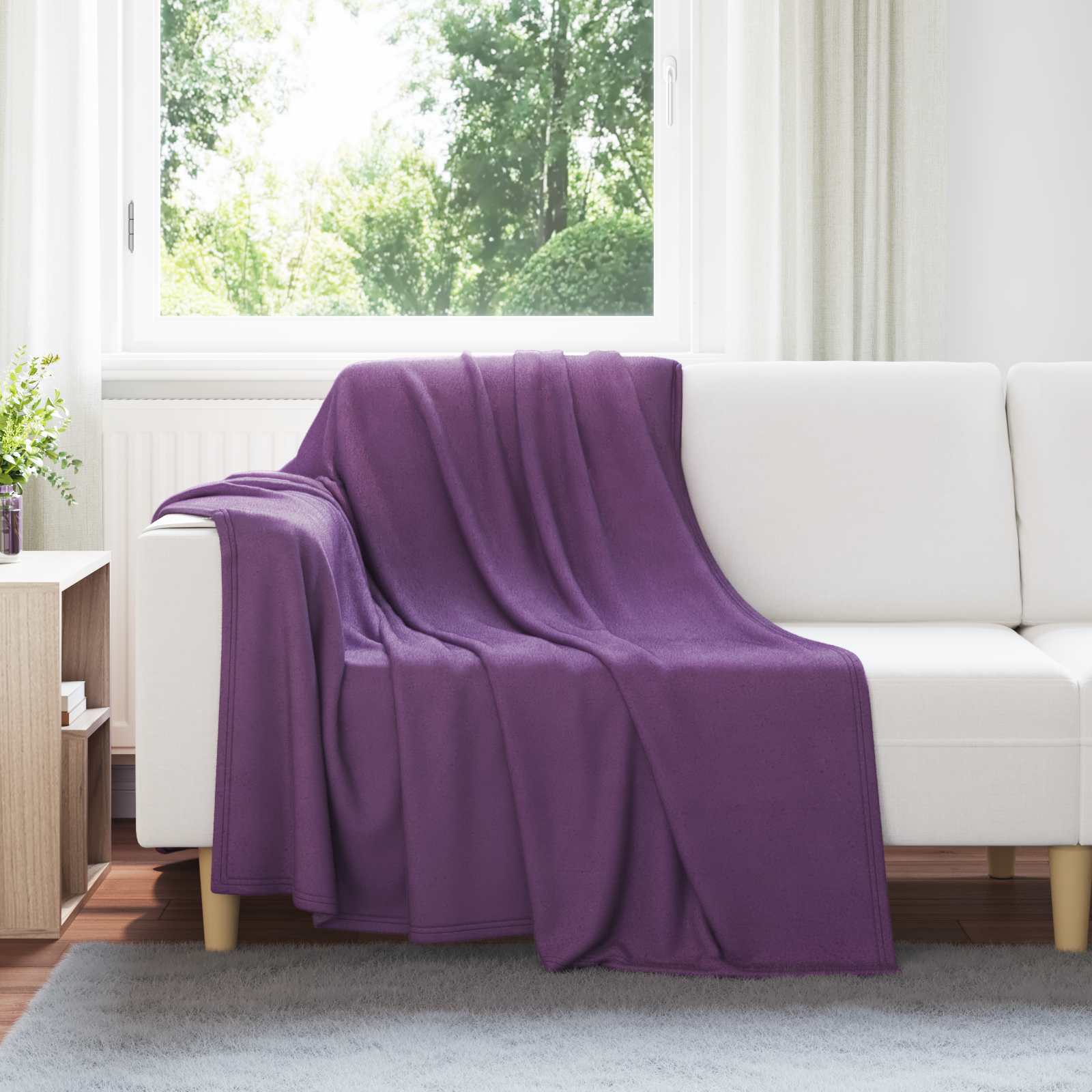 Ριχτάρια 6 pcs Μοβ 200 x 150 cm Μαλλί