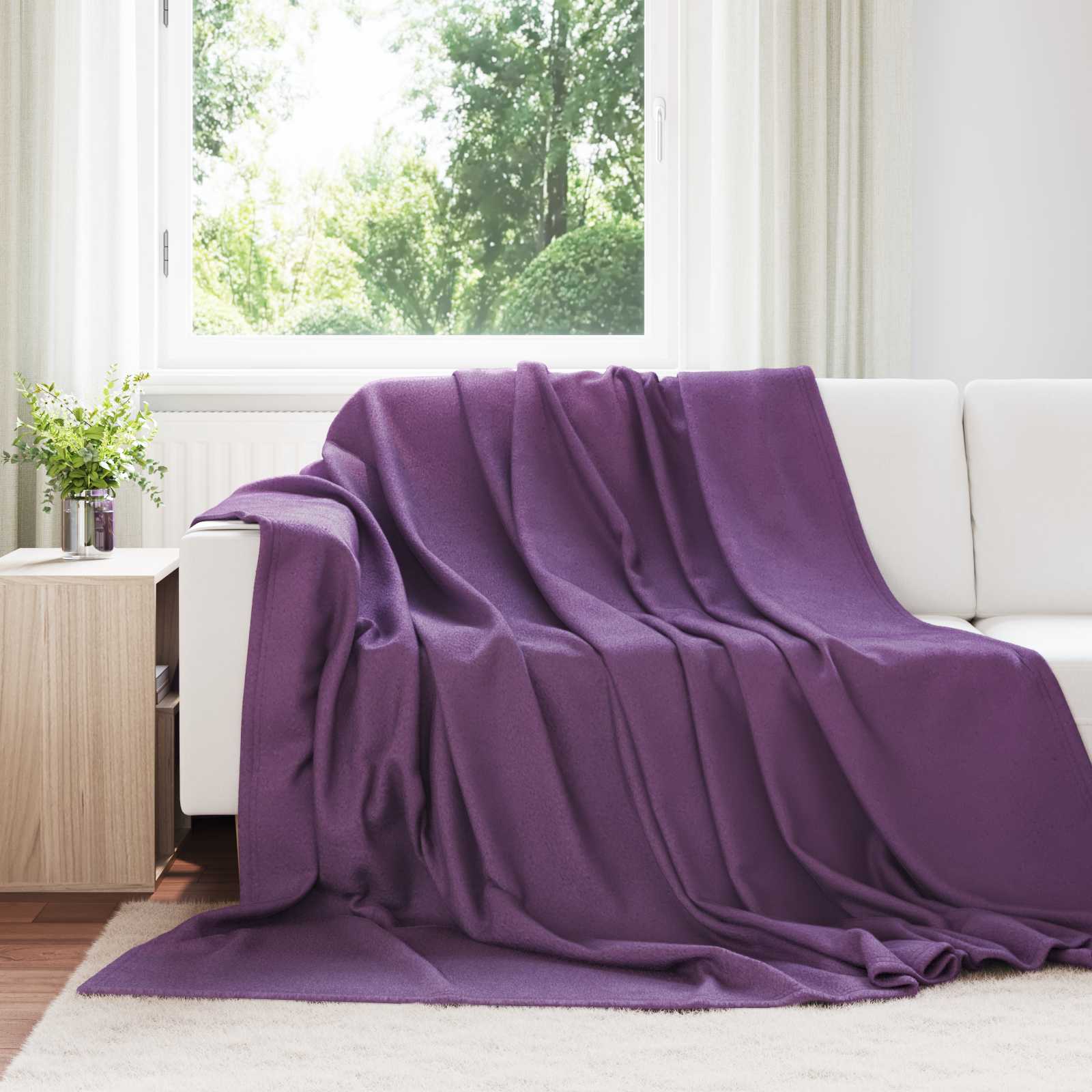 Ριχτάρια 6 pcs Μοβ 240 x 220 cm Μαλλί