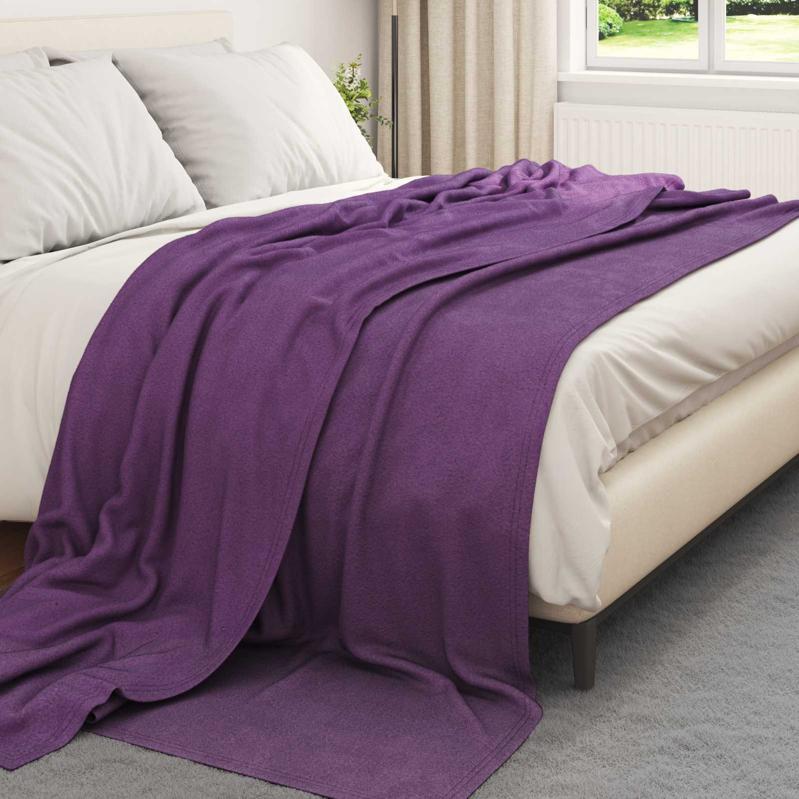 Ριχτάρια 6 pcs Μοβ 240 x 220 cm Μαλλί
