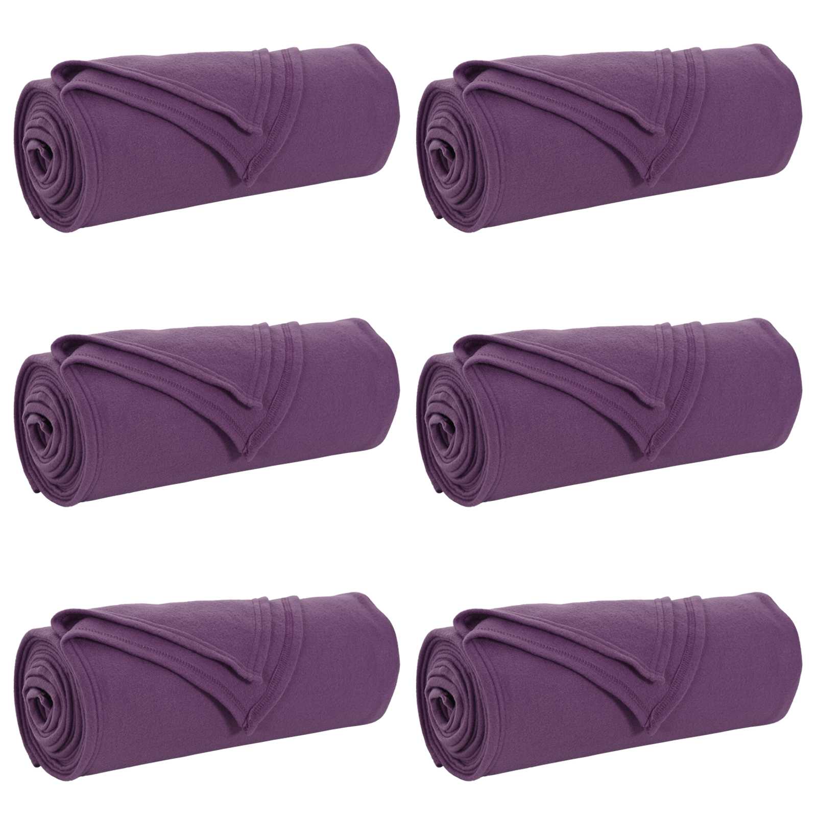Ριχτάρια 6 pcs Μοβ 240 x 220 cm Μαλλί