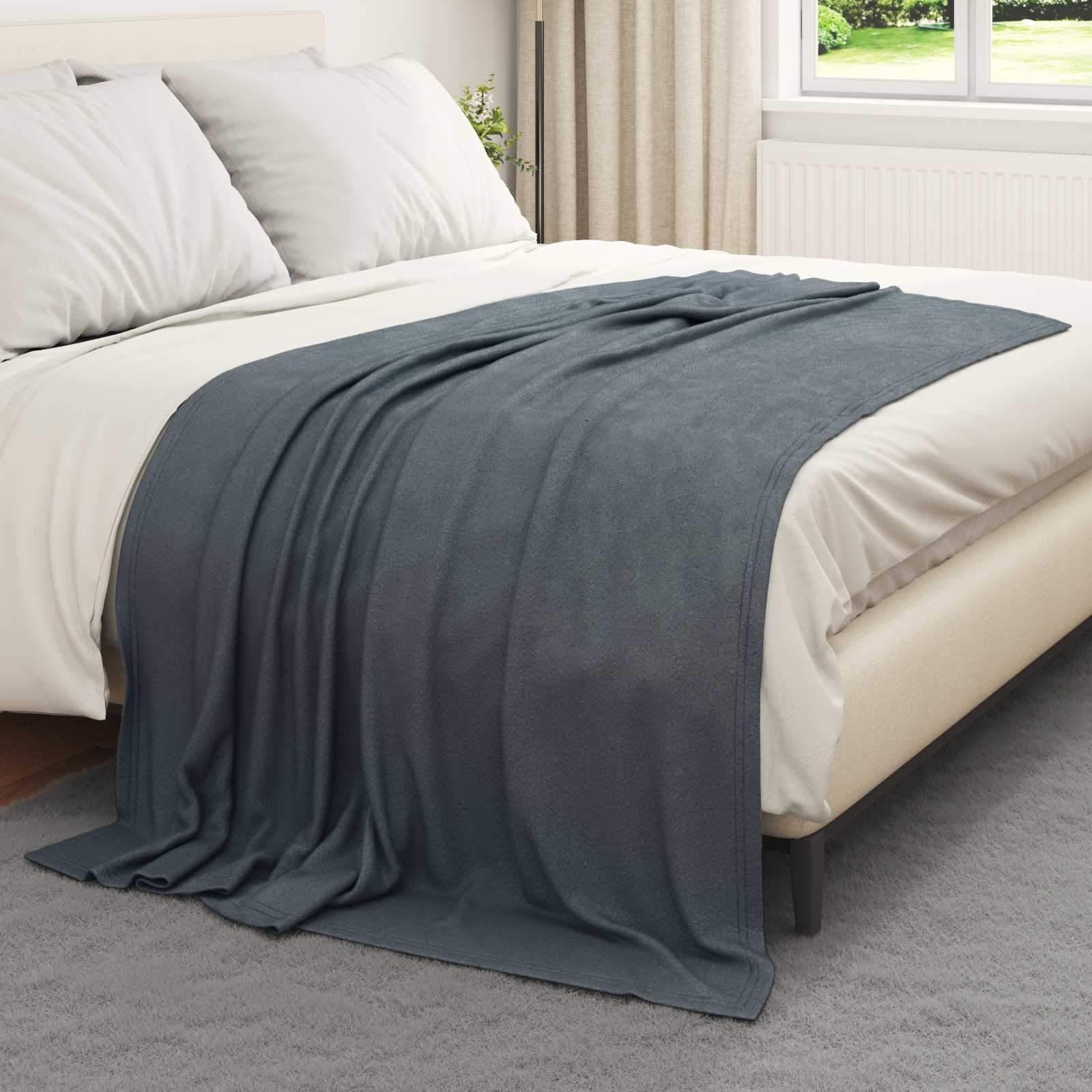 Ριχτάρια 24 pcs Σκούρο Γκρι 200 x 150 cm Μαλλί