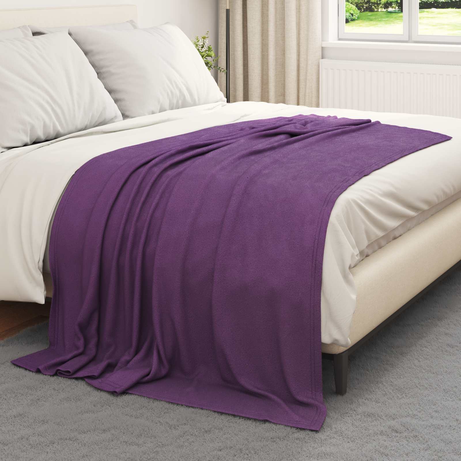 Ριχτάρια 24 pcs Μοβ 200 x 150 cm Μαλλί