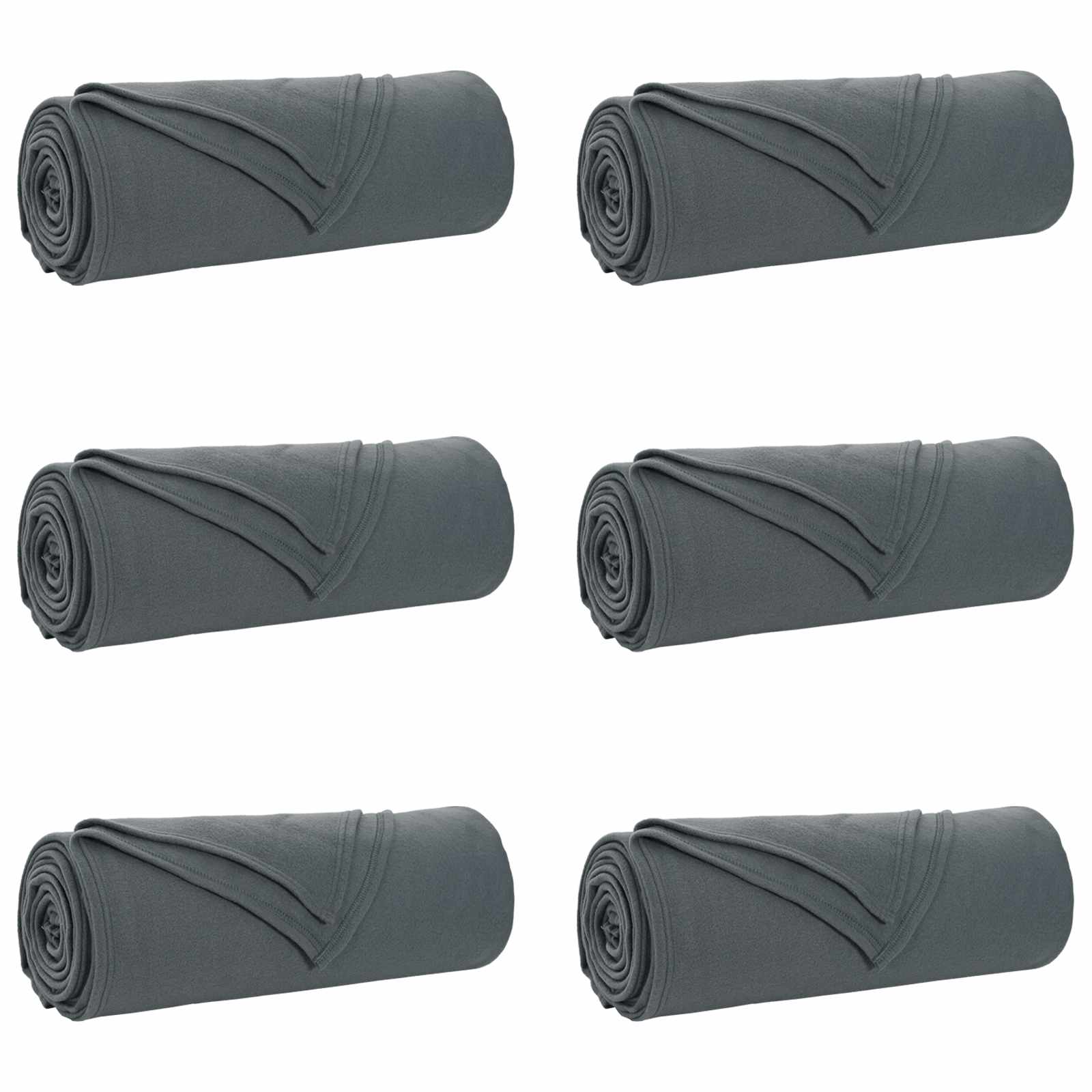 Ριχτάρια 6 pcs Σκούρο Γκρι 280 x 210 εκ. Μαλλί