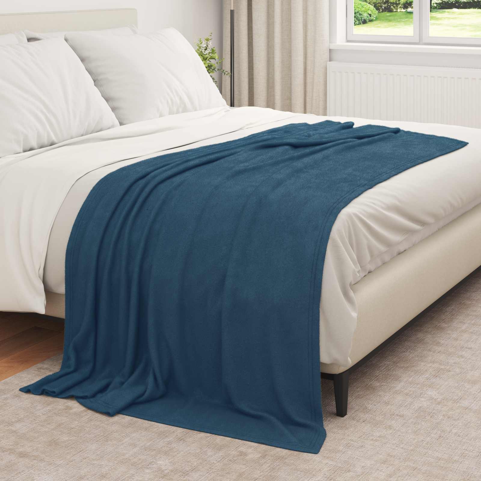 Ριχτάρια 6 pcs Σκούρο μπλε 210 x 140 εκ Μαλλί