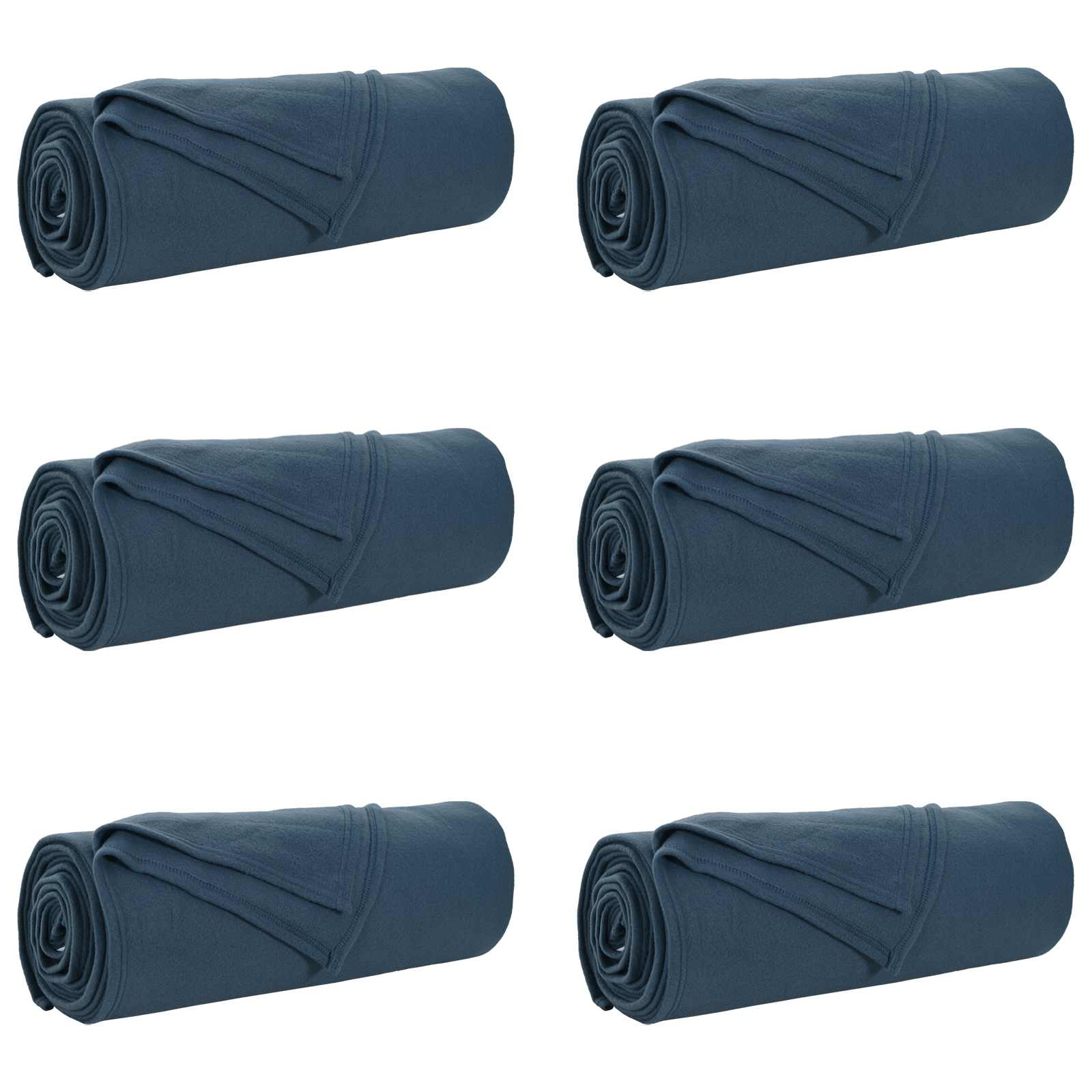Ριχτάρια 6 pcs Σκούρο μπλε 210 x 140 εκ Μαλλί