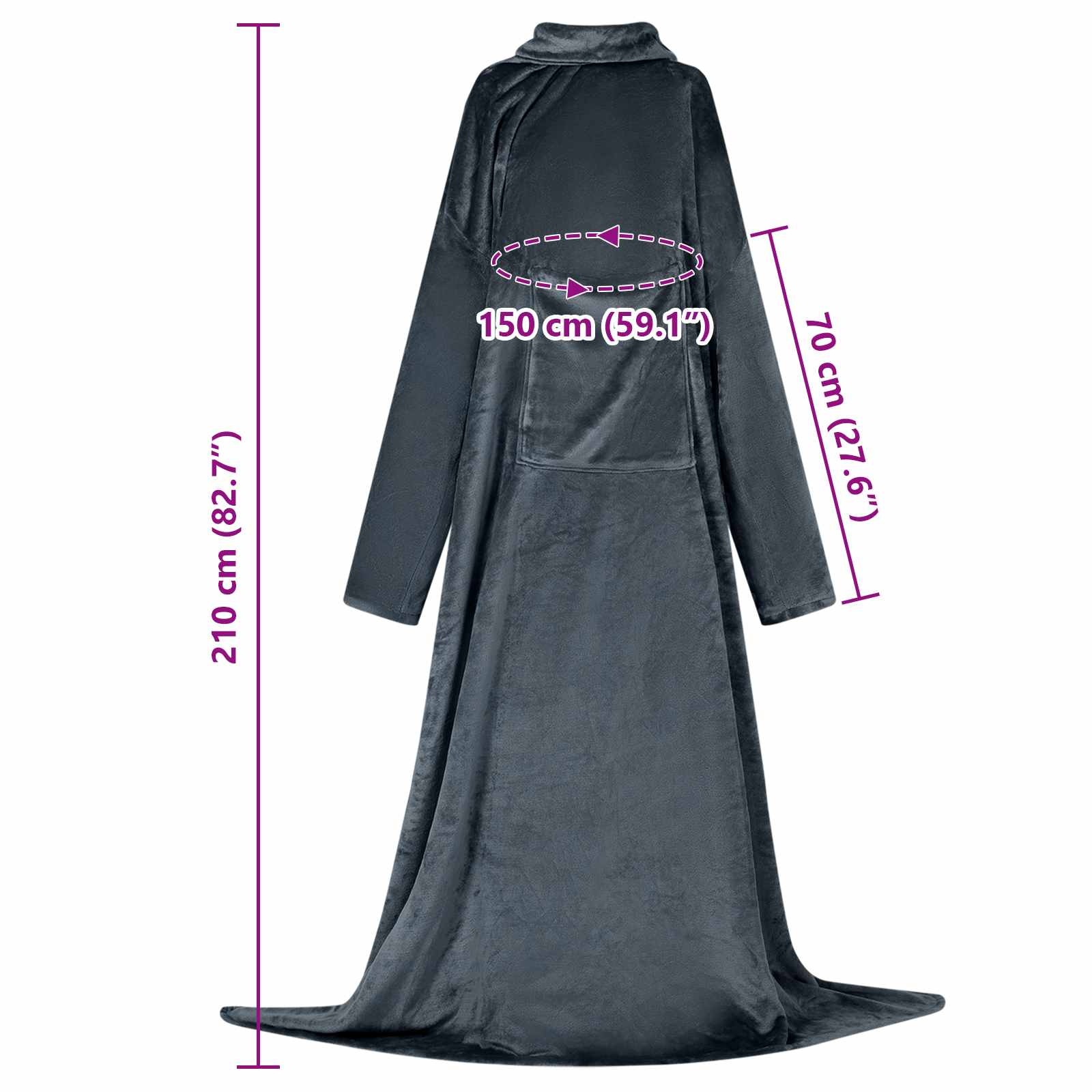 Φούτερ-κουβέρτα Σκούρο μπλε F Φανέλα - Pakobazaar