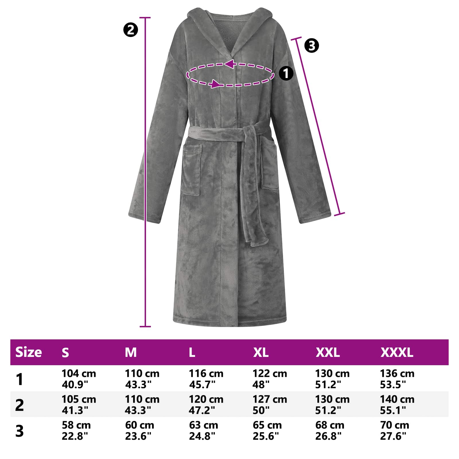 Φόρμα Μπάνιου Με Κουκούλα Σκούρο Γκρι xl Φανέλα