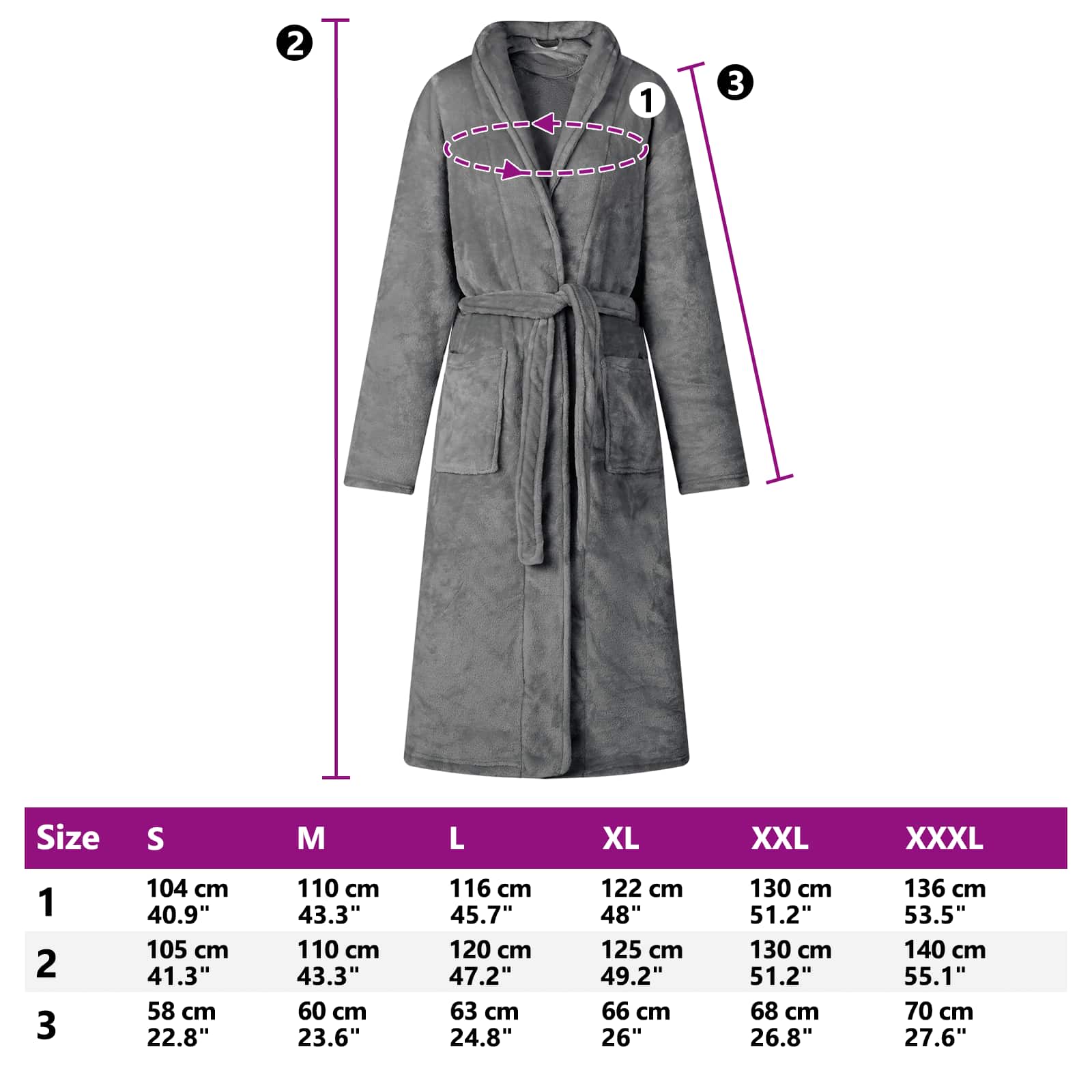 Ρόμπα χωρίς Κουκούλα Σκούρο Γκρι m Φανέλα