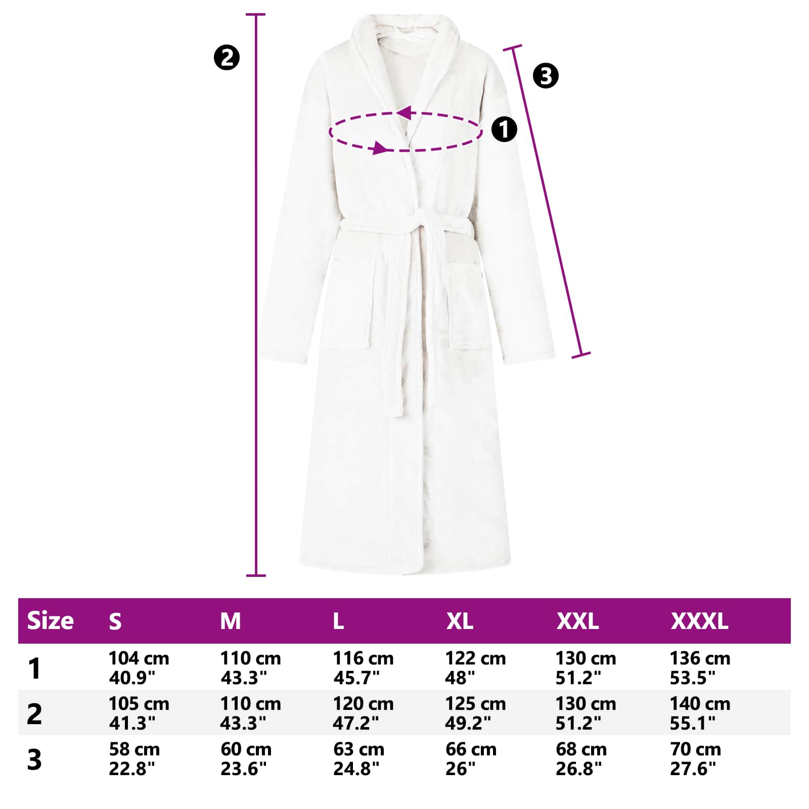 Ρόμπα χωρίς Κουκούλα Λευκό xxxl Φανέλα