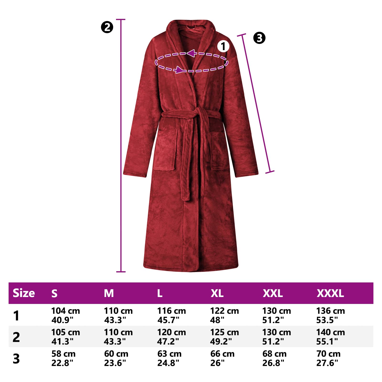 Ρόμπα χωρίς Κουκούλα Βεραμάν Κόκκινο xxxl Φανέλα - Pakobazaar