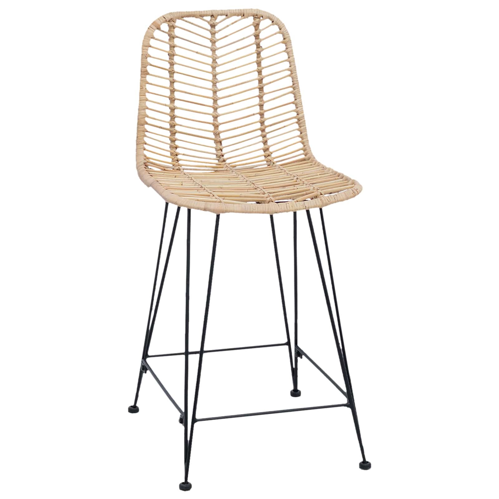 Καρέκλα Μπαρ 2 pcs 44,5 x 54,5 x 97,5 εκ. Καλάμι και Σίδερο