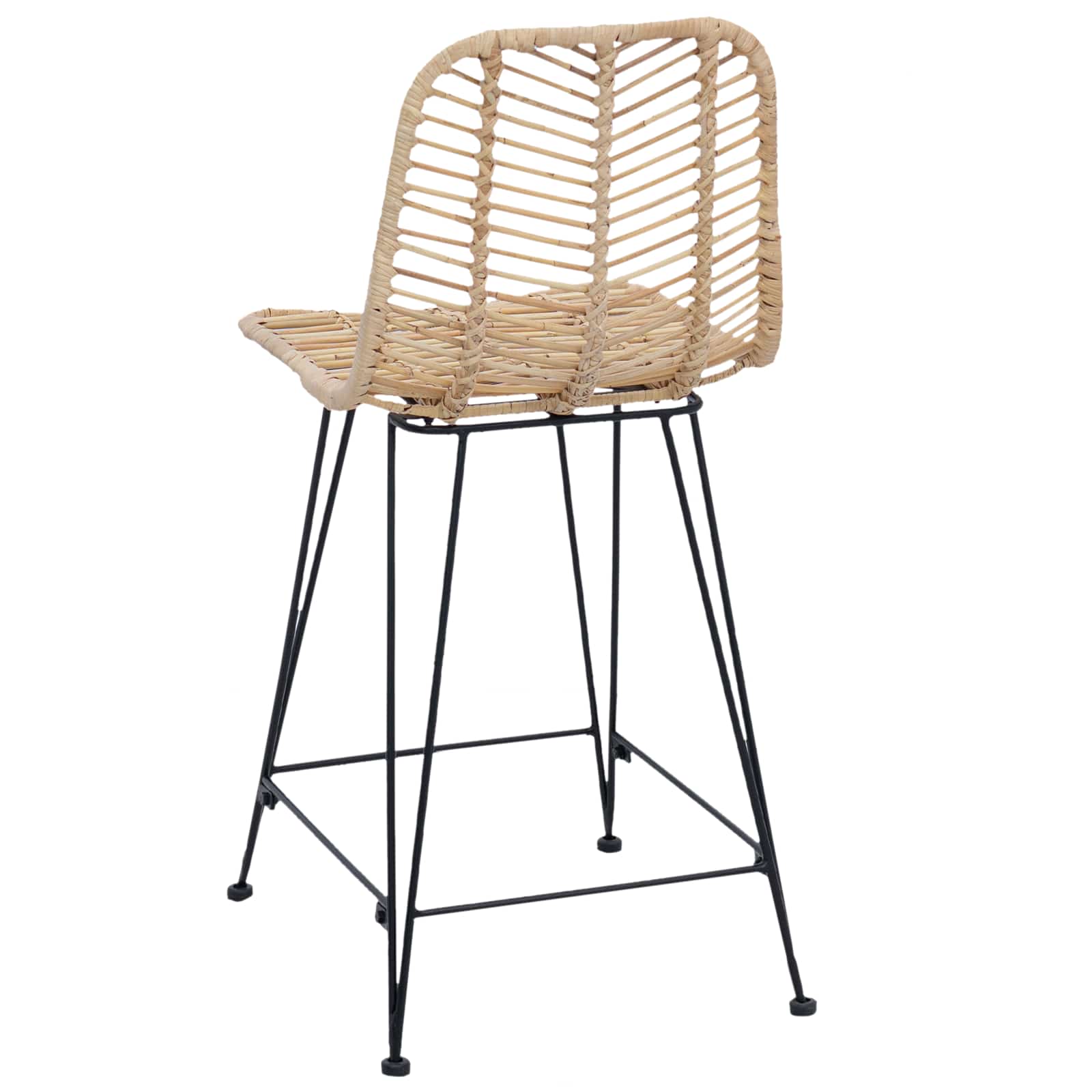 Καρέκλα Μπαρ 2 pcs 44,5 x 54,5 x 97,5 εκ. Καλάμι και Σίδερο