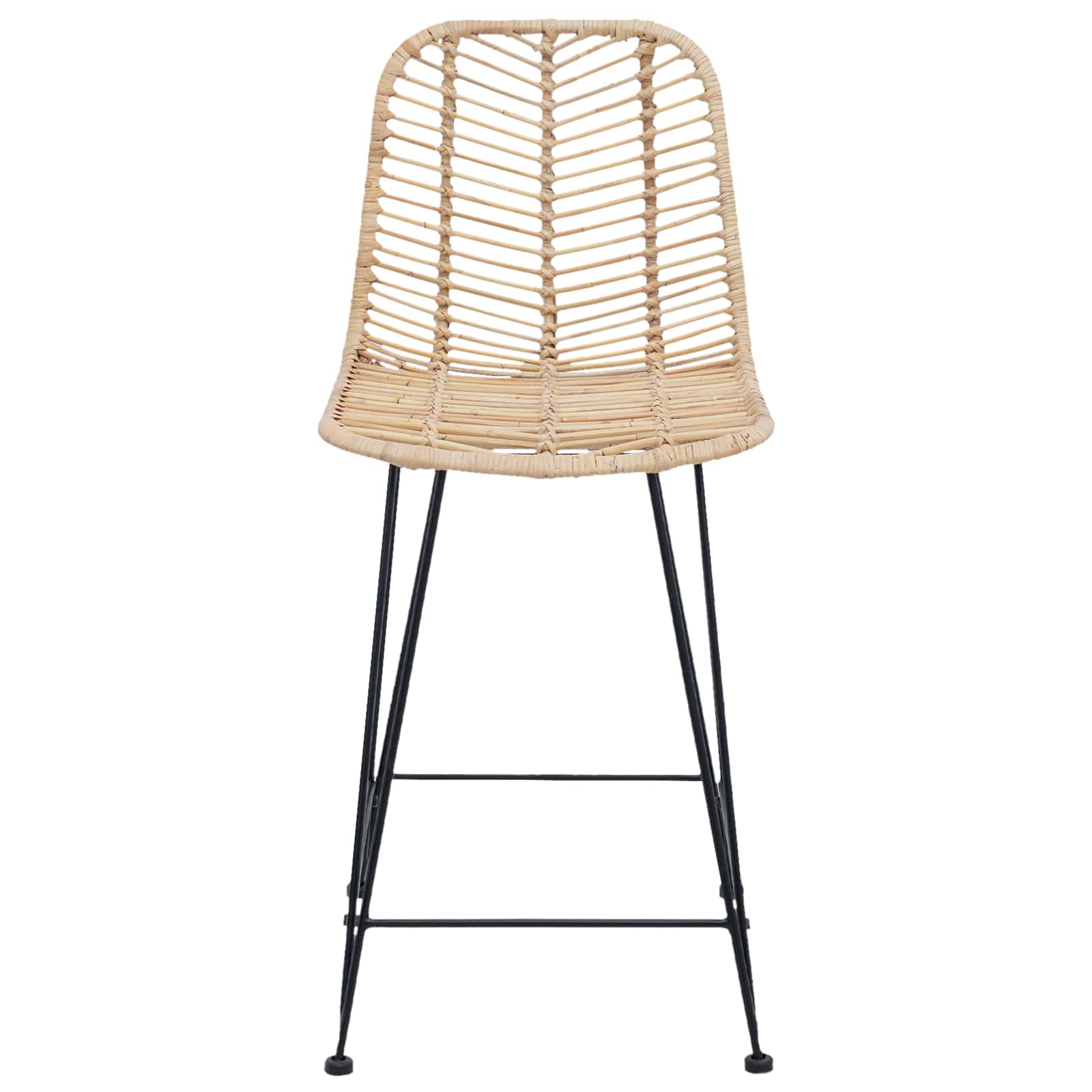 Καρέκλα Μπαρ 2 pcs 44,5 x 54,5 x 97,5 εκ. Καλάμι και Σίδερο