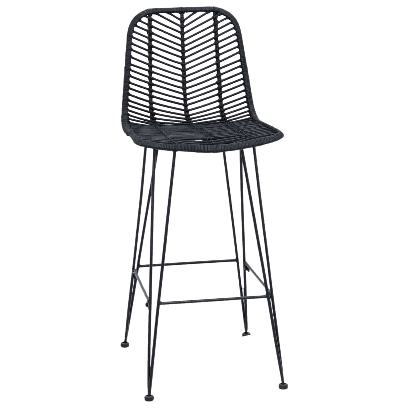Καρέκλα Μπαρ 2 pcs 44 x 52 x 111 εκ Καλάμι και Σίδερο