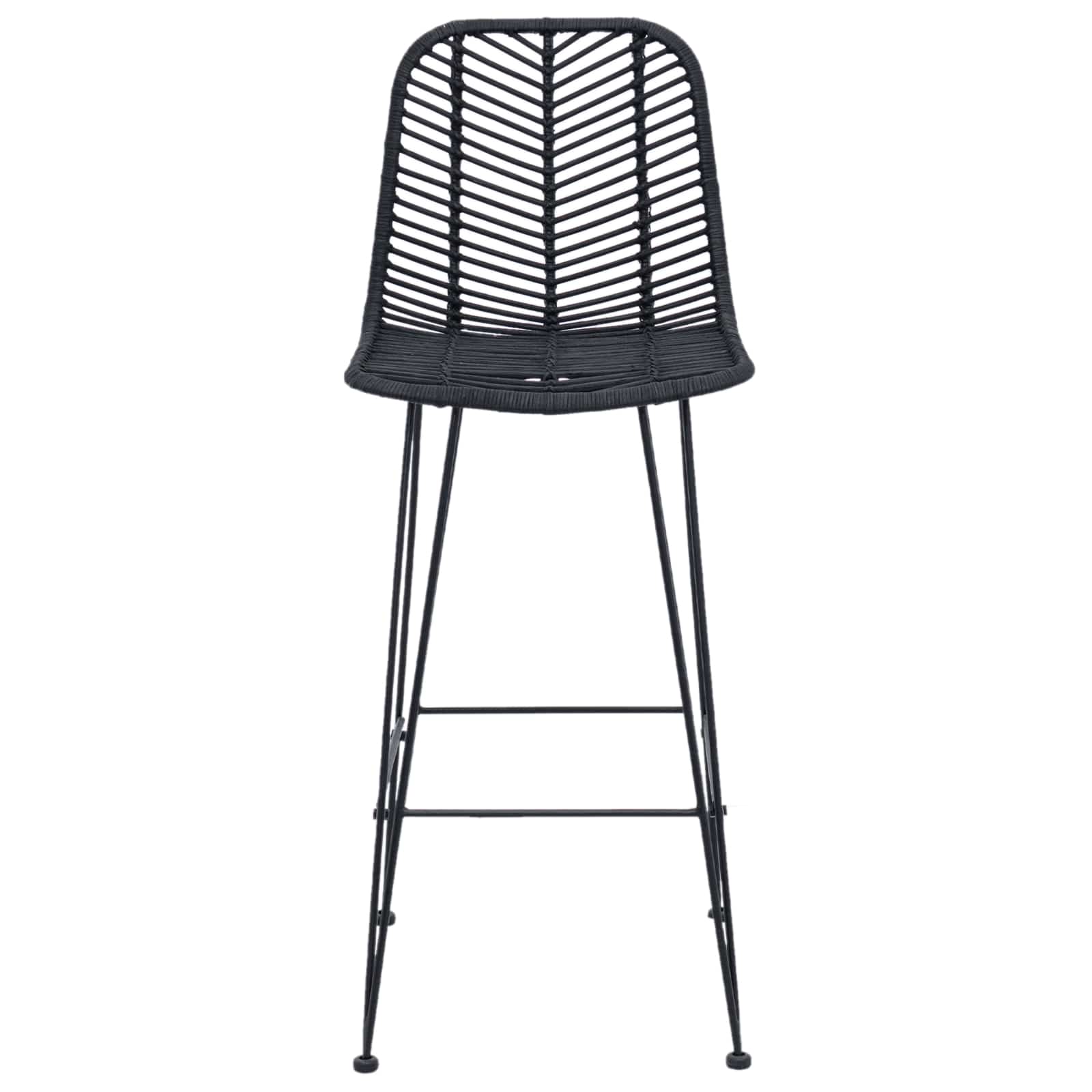 Καρέκλα Μπαρ 2 pcs 44 x 52 x 111 εκ Καλάμι και Σίδερο
