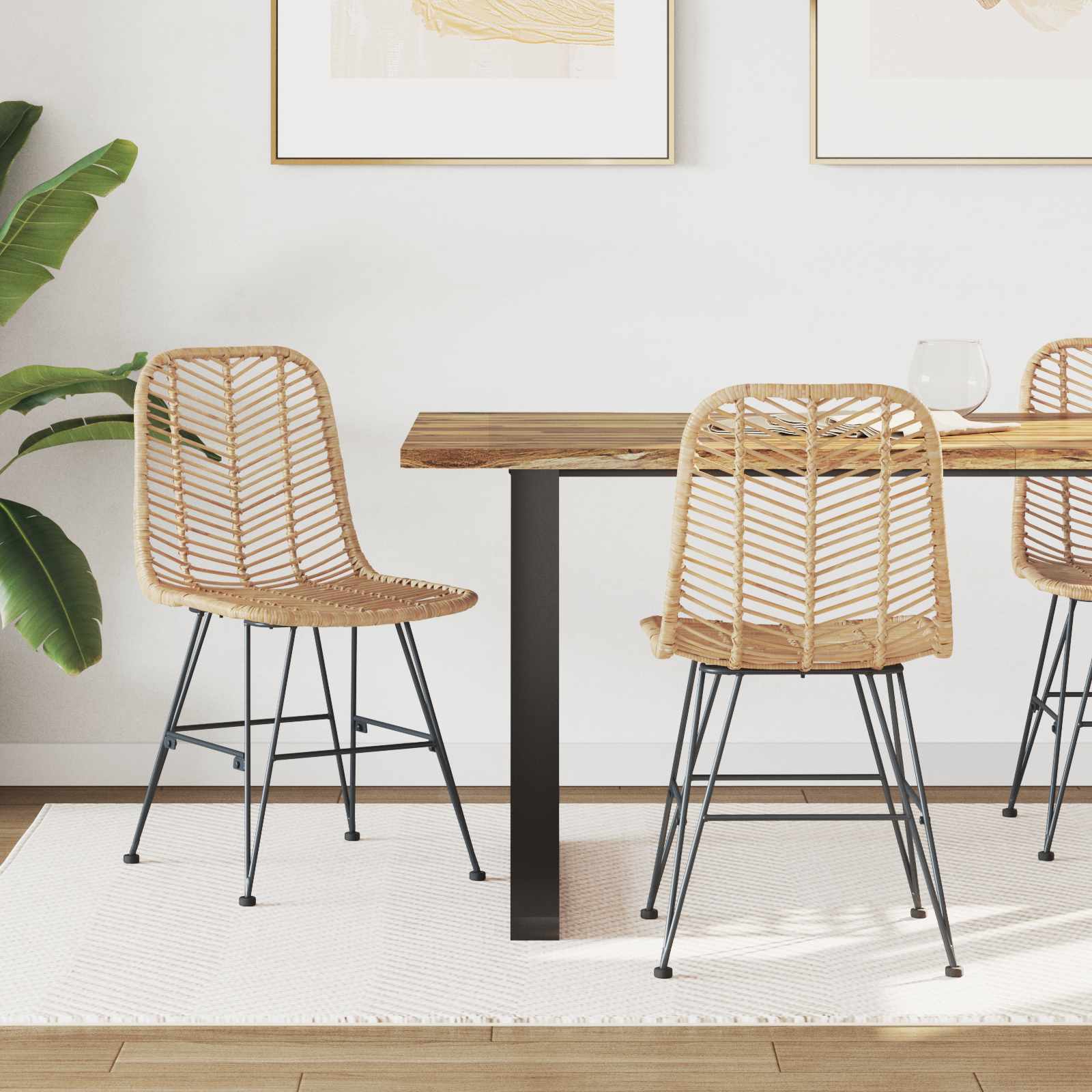 Καρέκλα τραπεζαρίας 2 pcs Φυσικό 44 x 47 x 85 εκ. - Pakobazaar