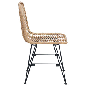 Καρέκλα τραπεζαρίας 2 pcs Φυσικό 44 x 47 x 85 εκ. - Pakobazaar