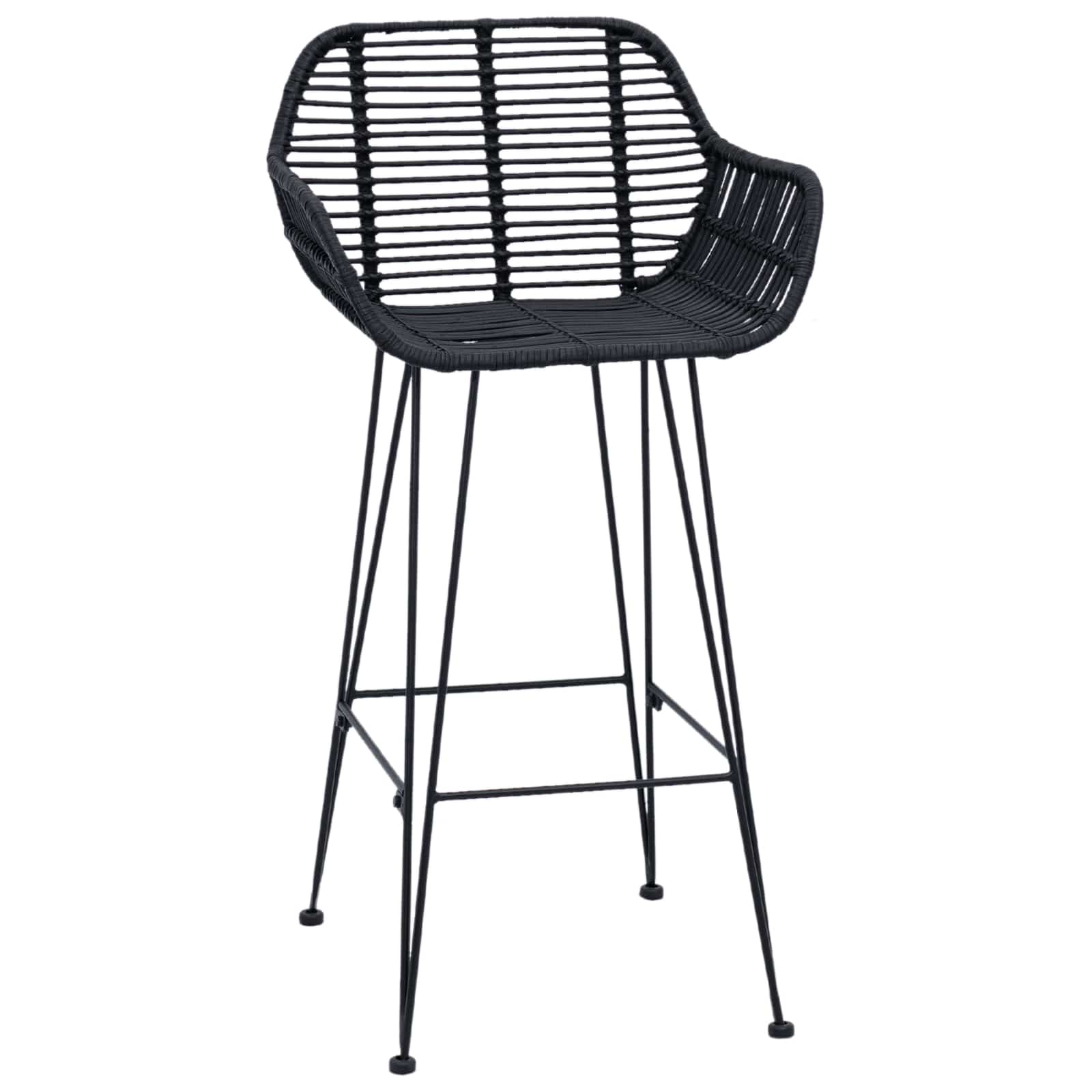 Καρέκλα Μπαρ 2 pcs 55 x 52 x 92 εκ Καλάμι και Σίδερο