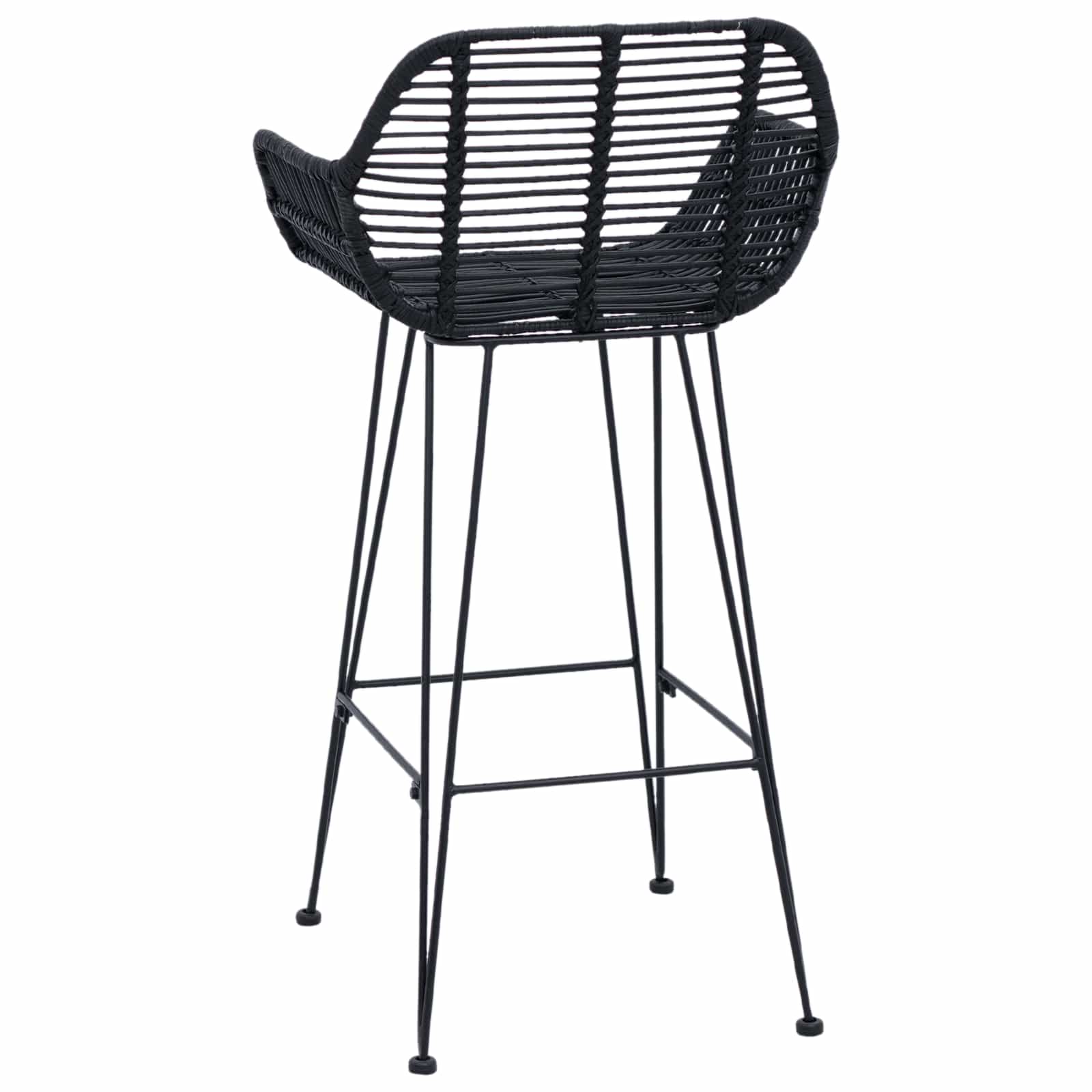 Καρέκλα Μπαρ 2 pcs 55 x 52 x 92 εκ Καλάμι και Σίδερο