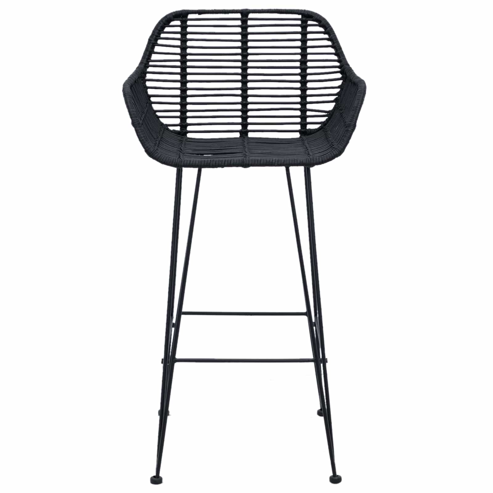 Καρέκλα Μπαρ 2 pcs 55 x 52 x 92 εκ Καλάμι και Σίδερο