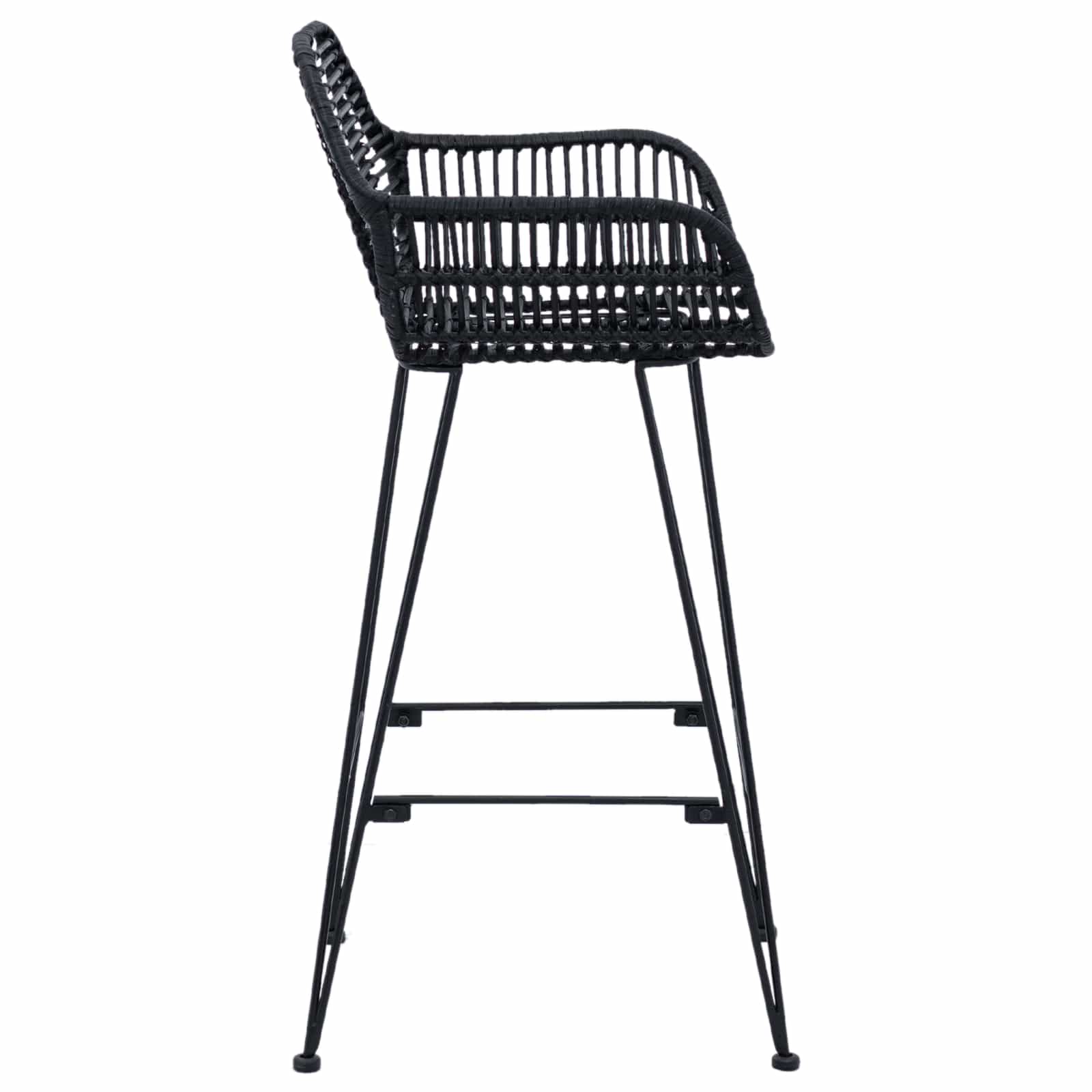 Καρέκλα Μπαρ 2 pcs 55 x 52 x 92 εκ Καλάμι και Σίδερο