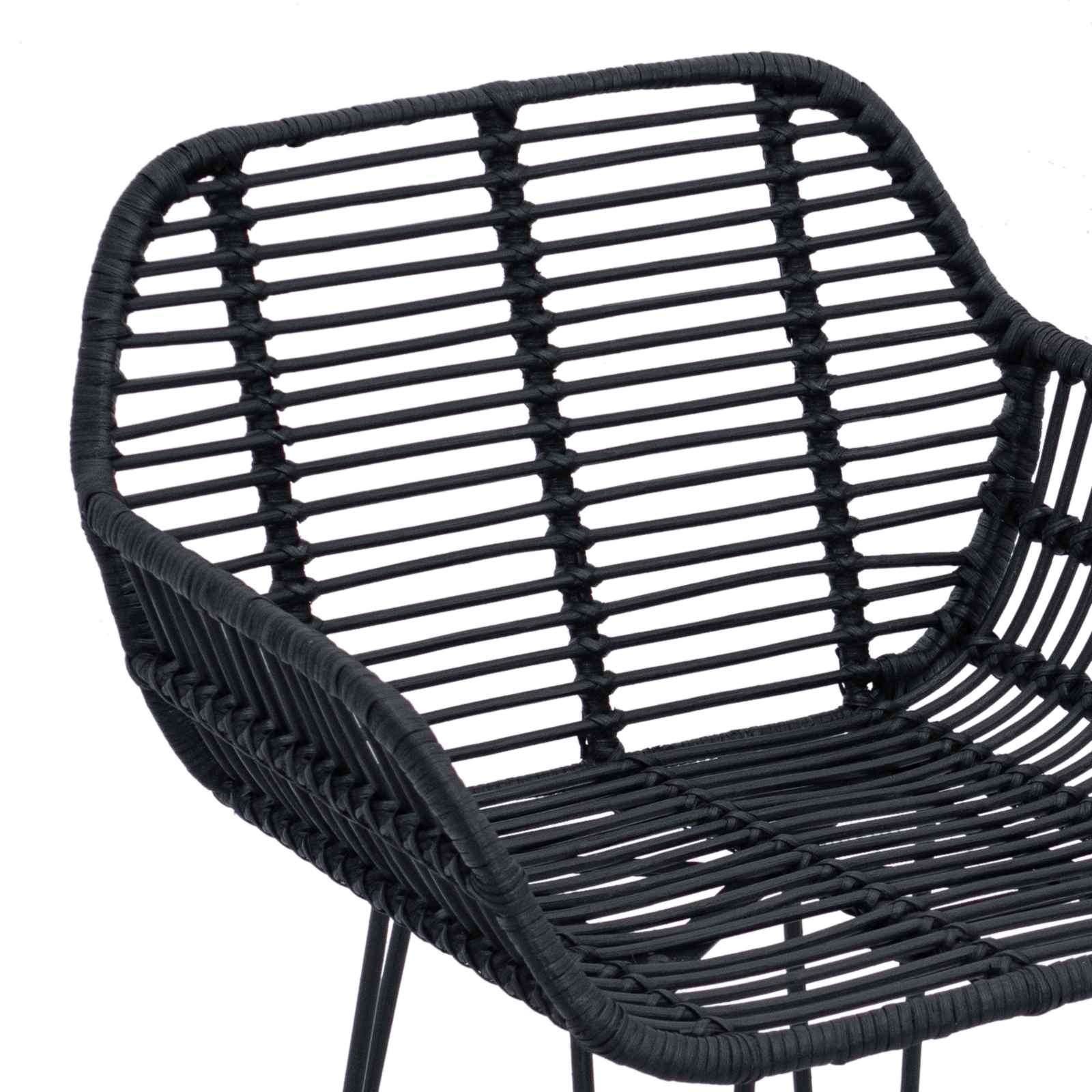 Καρέκλα Μπαρ 2 pcs 55 x 52 x 105 εκ Καλάμι και Σίδερο