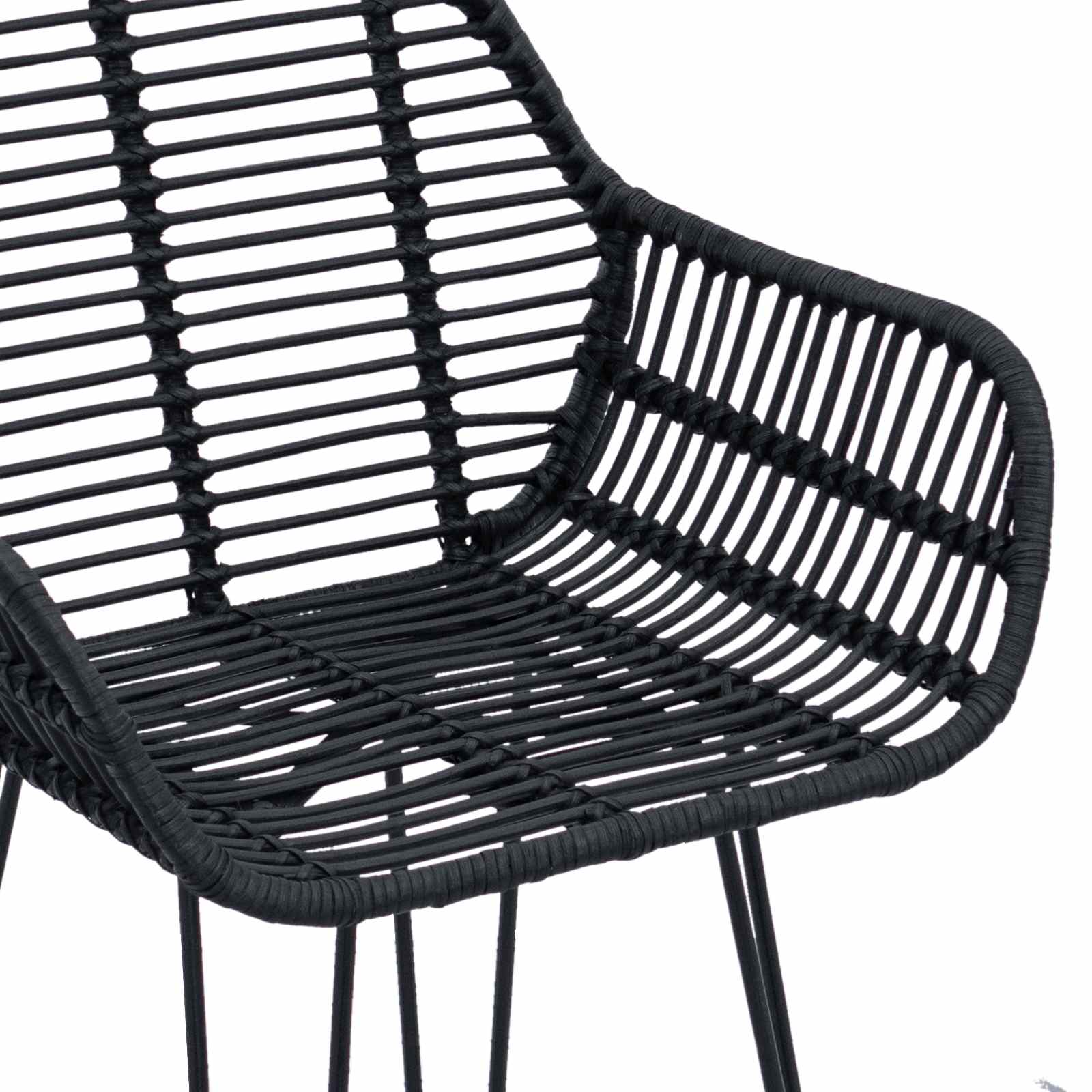 Καρέκλα Μπαρ 2 pcs 55 x 52 x 105 εκ Καλάμι και Σίδερο