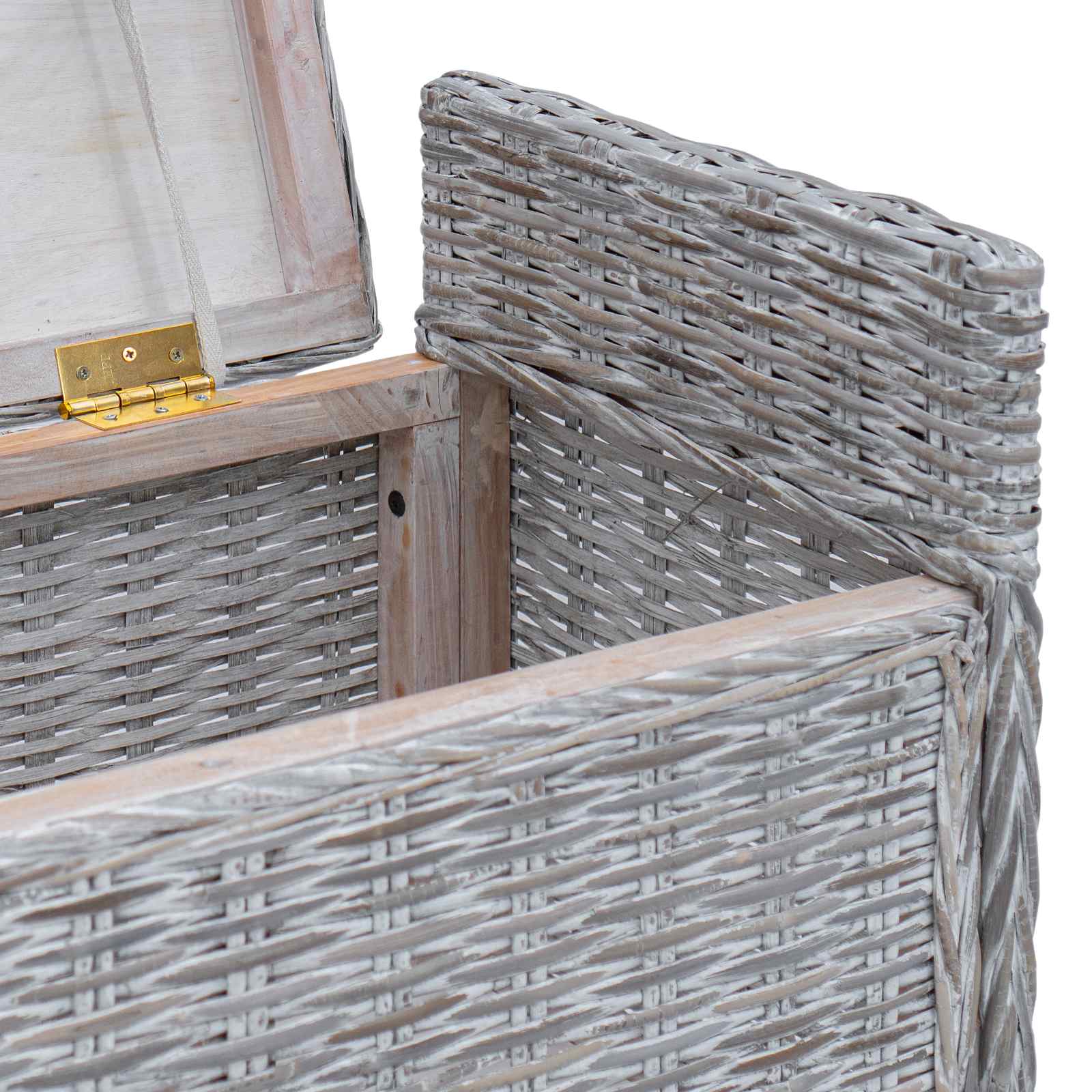 Παγκάκι με αποθήκευση Λευκό πλύσιμο 110 x 40 x 50 εκ Ρατάν - Pakobazaar