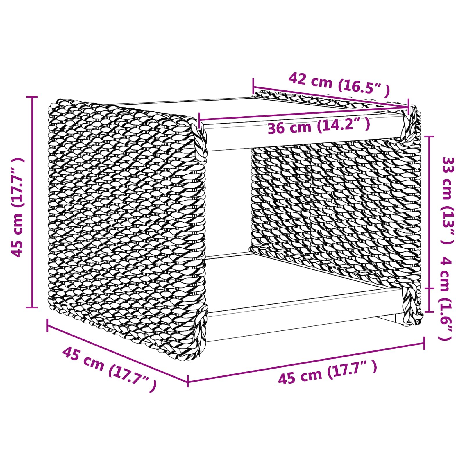 Τραπεζάκι σαλονιού Φυσικό 45 x 45 x 45 cm Στερεό ξύλο Μαόνι - Pakobazaar